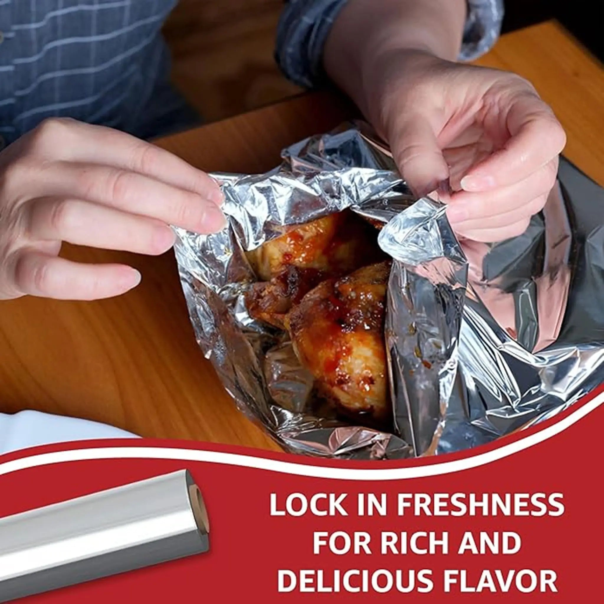 Restaurant Feeder B0CG378JB8 Heavy Duty Commercial Grade Food Safe Aluminum Foil Roll, 18" x 500', 1 EachÂ