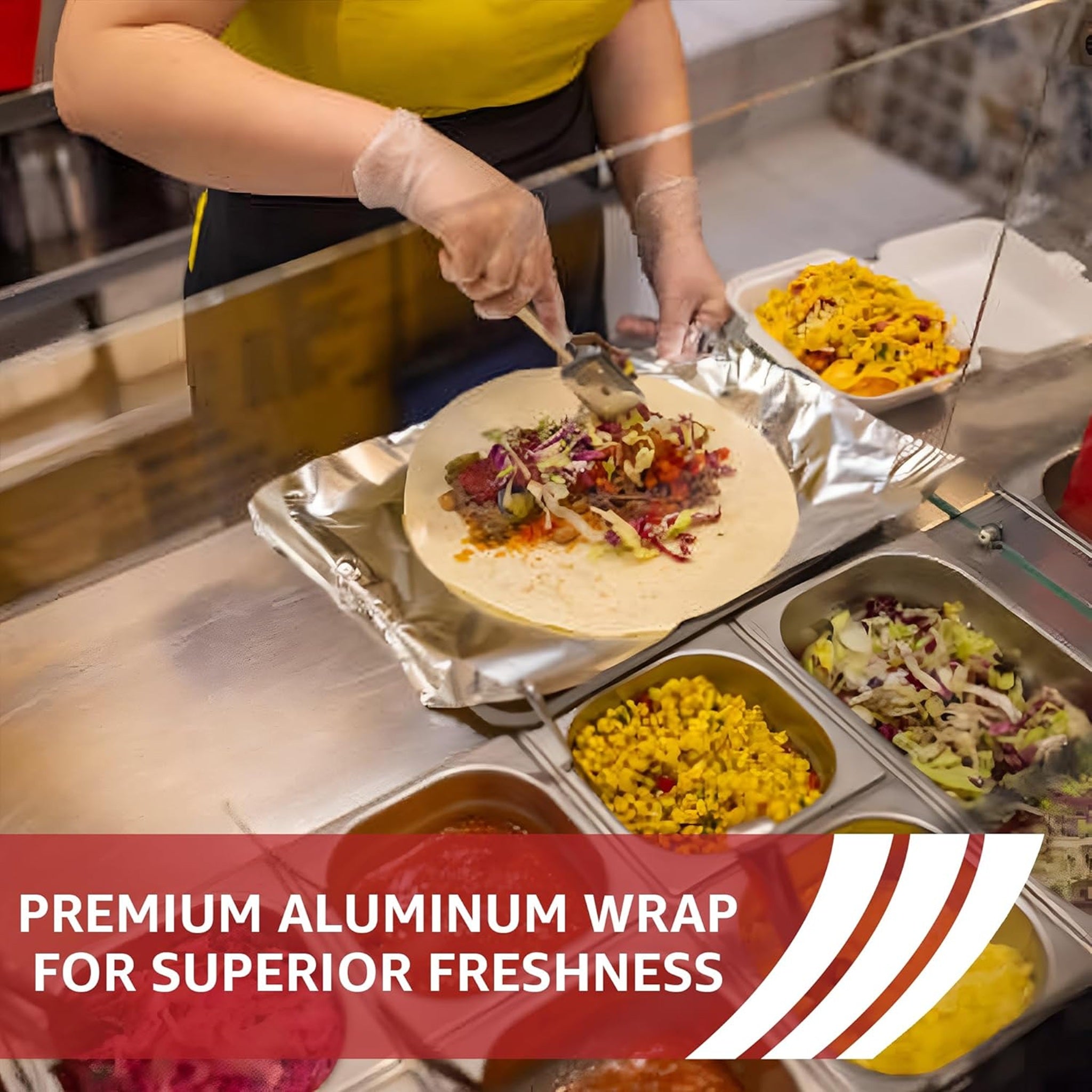 Restaurant Feeder B0CG378JB8 Heavy Duty Commercial Grade Food Safe Aluminum Foil Roll, 18" x 500', 1 Each