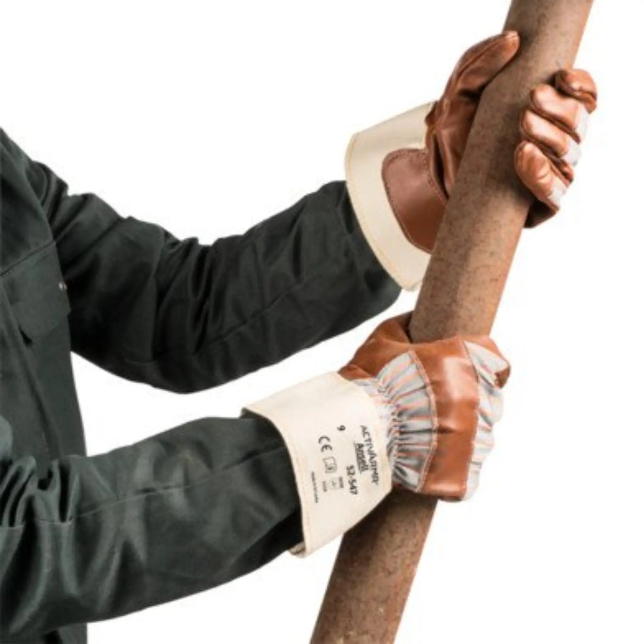 Ansell ActivArmr 52-547 Jersey-Lined Work Gloves with Nitrile Coating, Brown, 1 Pair
