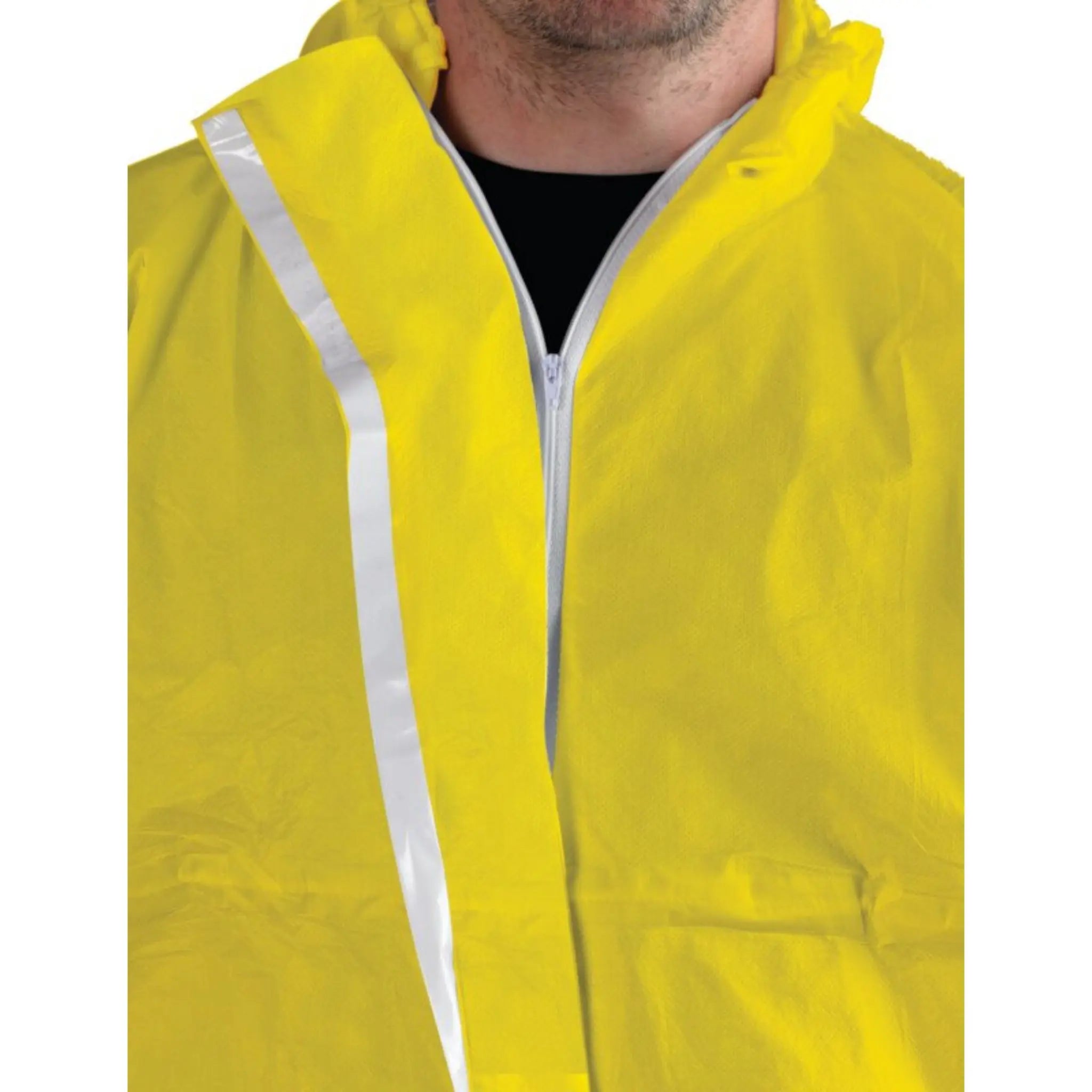 Ansell YY23-B-92-111 AlphaTec 2300 Standard Model 111 Hooded Coveralls, Yellow, Case of 25, Front View