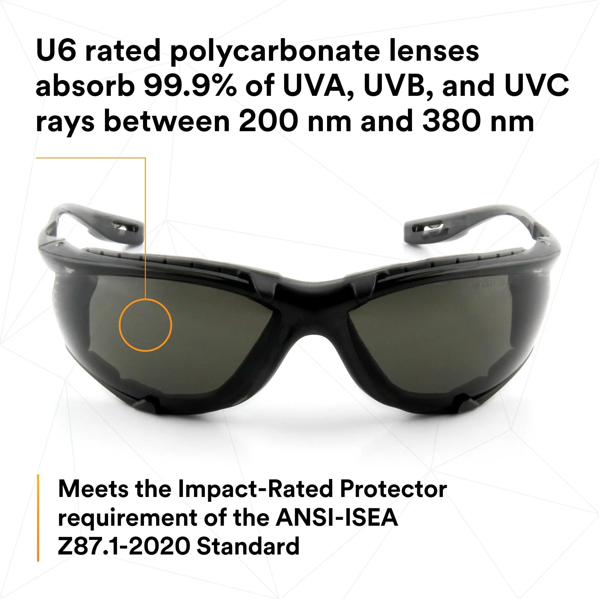 3M Virtua 11873-00000-20 CCS Protective Eyewear with Foam Gasket, Black Frame, Gray Anti-Fog Lens, U6 rated