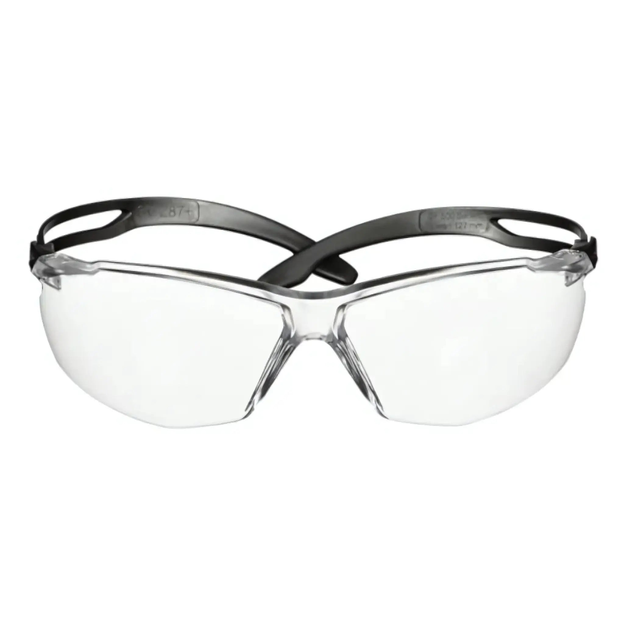 3M SecureFit 500 Series SF501AF-BLK, Black, Clear Anti-Fog/Anti- Scratch Lens, 20 ea/Case, Front View
