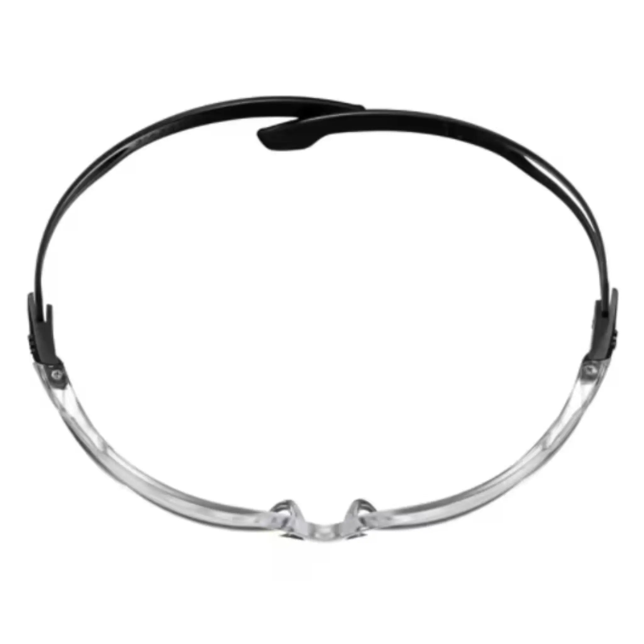 3M SecureFit 500 Series SF501AF-BLK, Black, Clear Anti-Fog/Anti- Scratch Lens, 20 ea/Case, Top View