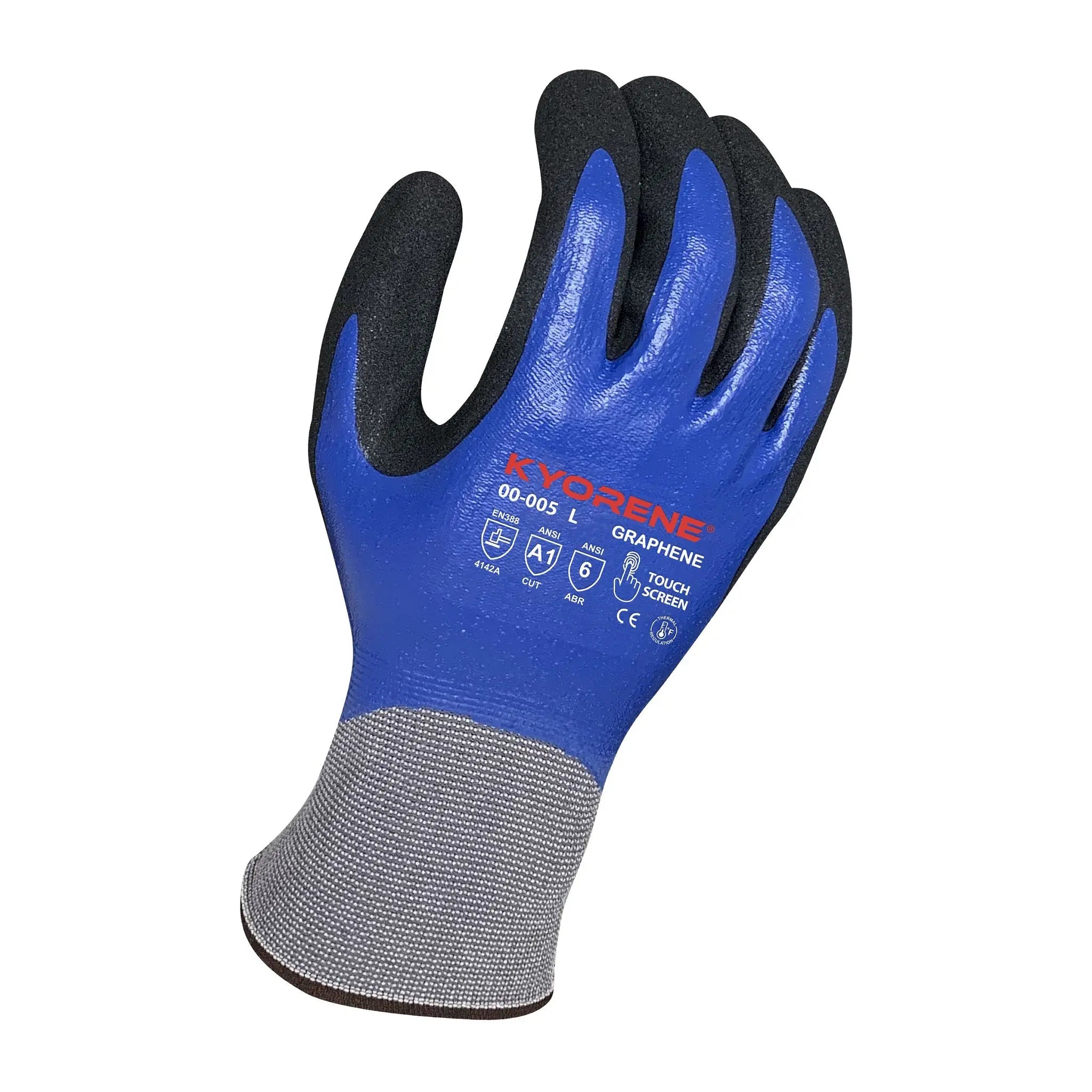 Armor Guys Kyorene 00-005 Fully Coated Graphene Liner Work Gloves, Blue, 1 Dozen