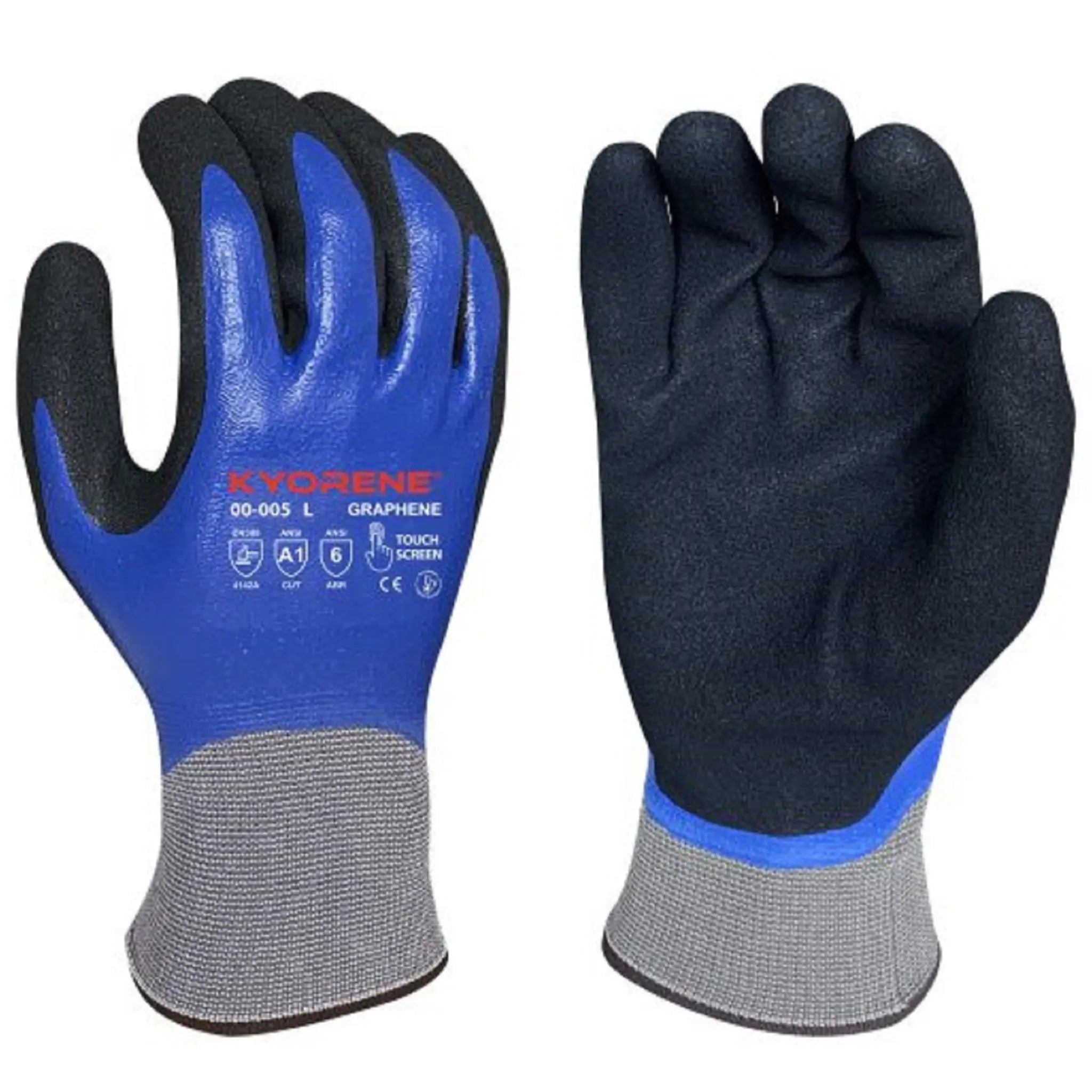 Armor Guys Kyorene 00-005 Fully Coated Graphene Liner Work Gloves, Blue, 1 Dozen