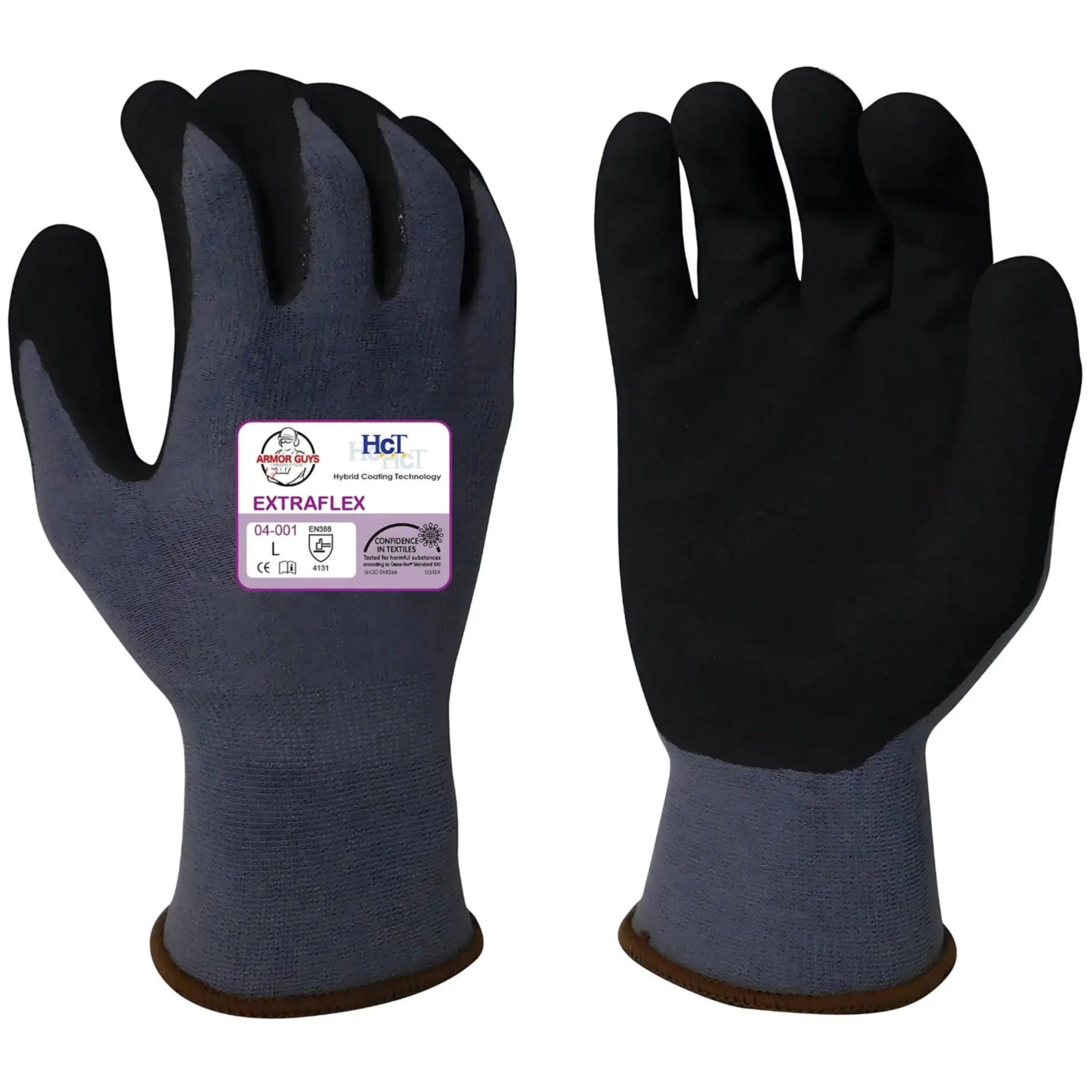 Armor Guys 04-001 ExtraFlex Work Gloves, Gray, 1 Pair, Back View