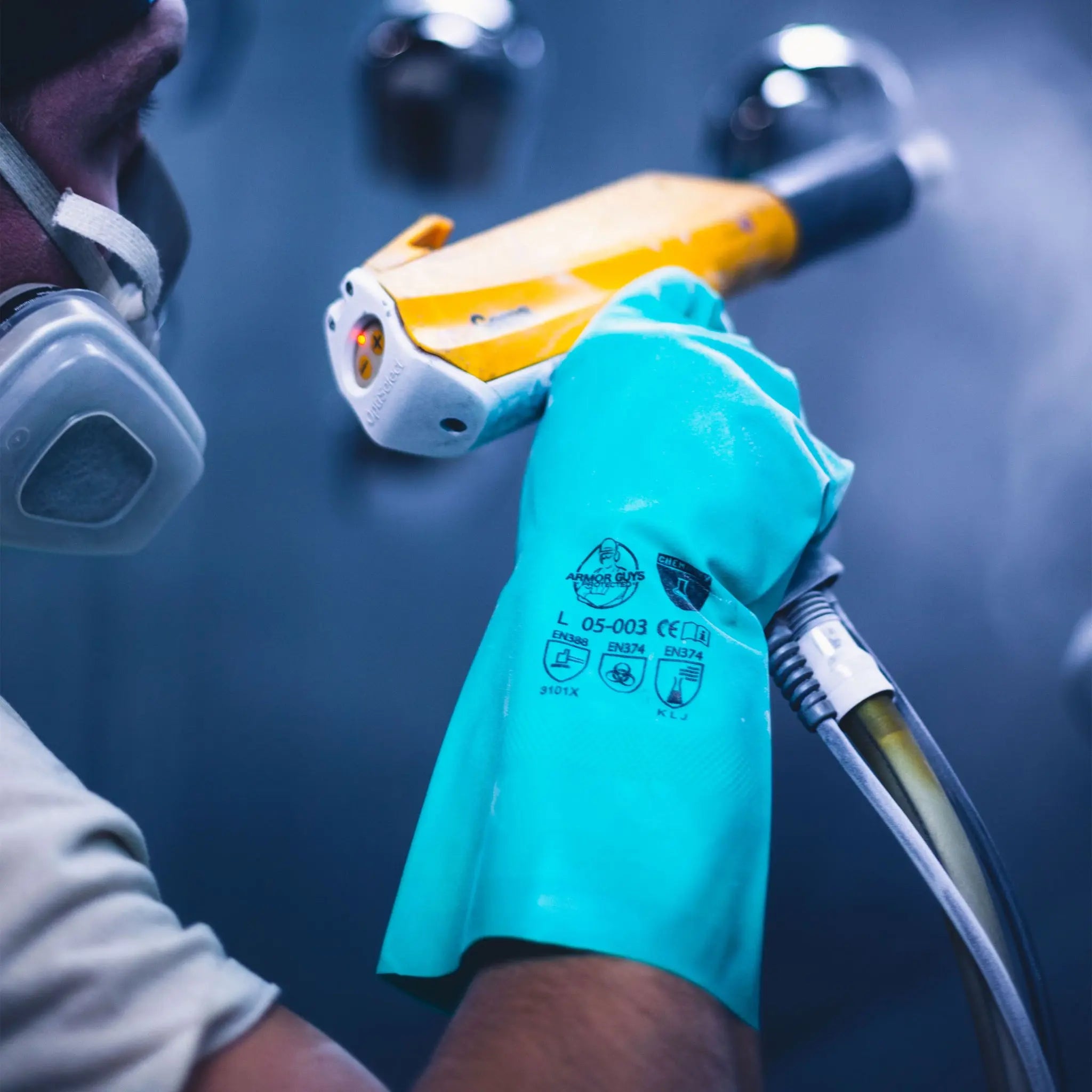 Armor Guys 05-003 ChemiFlex Work Glove, Green, Pair of 12, Machining