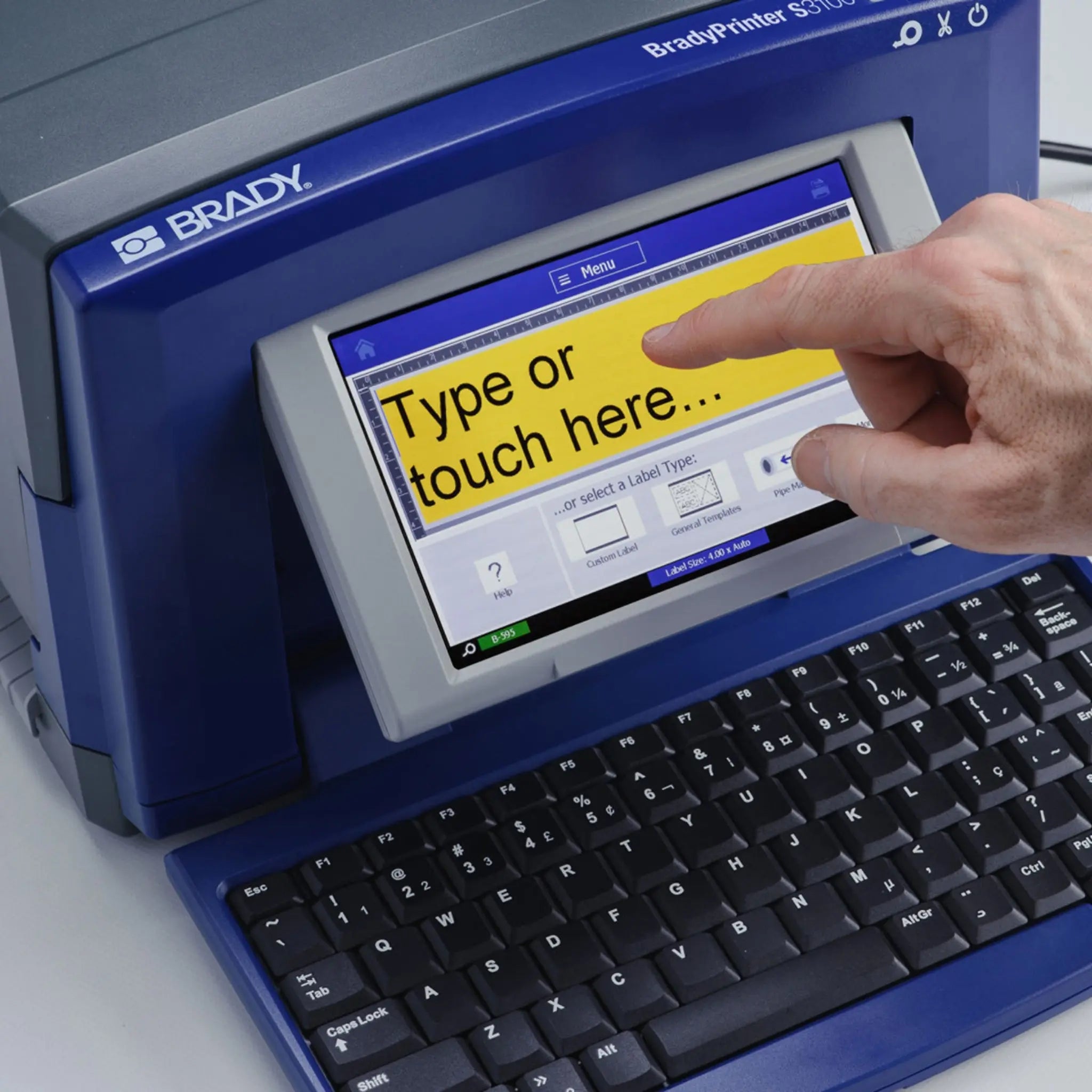 Brady S3100-W Querty Sign And Label Printer With WiFi, Auto Cutter And Color Touch Screen, 1 Each, In Action_03