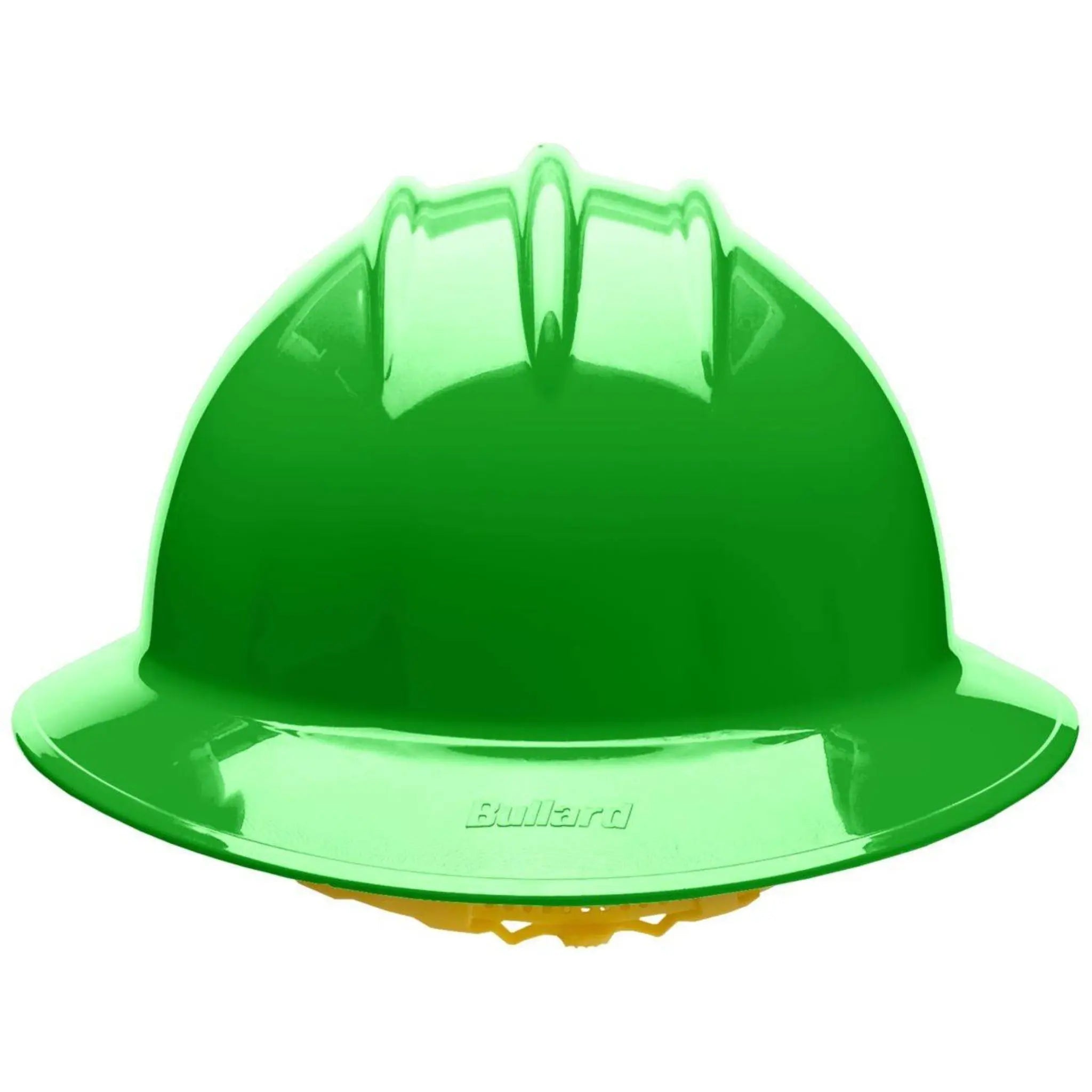 Bullard C33 33HGP 6pt Pinlock Classic Full Brim Style Hi-Viz Green Hard Hat 20/Case, Front View