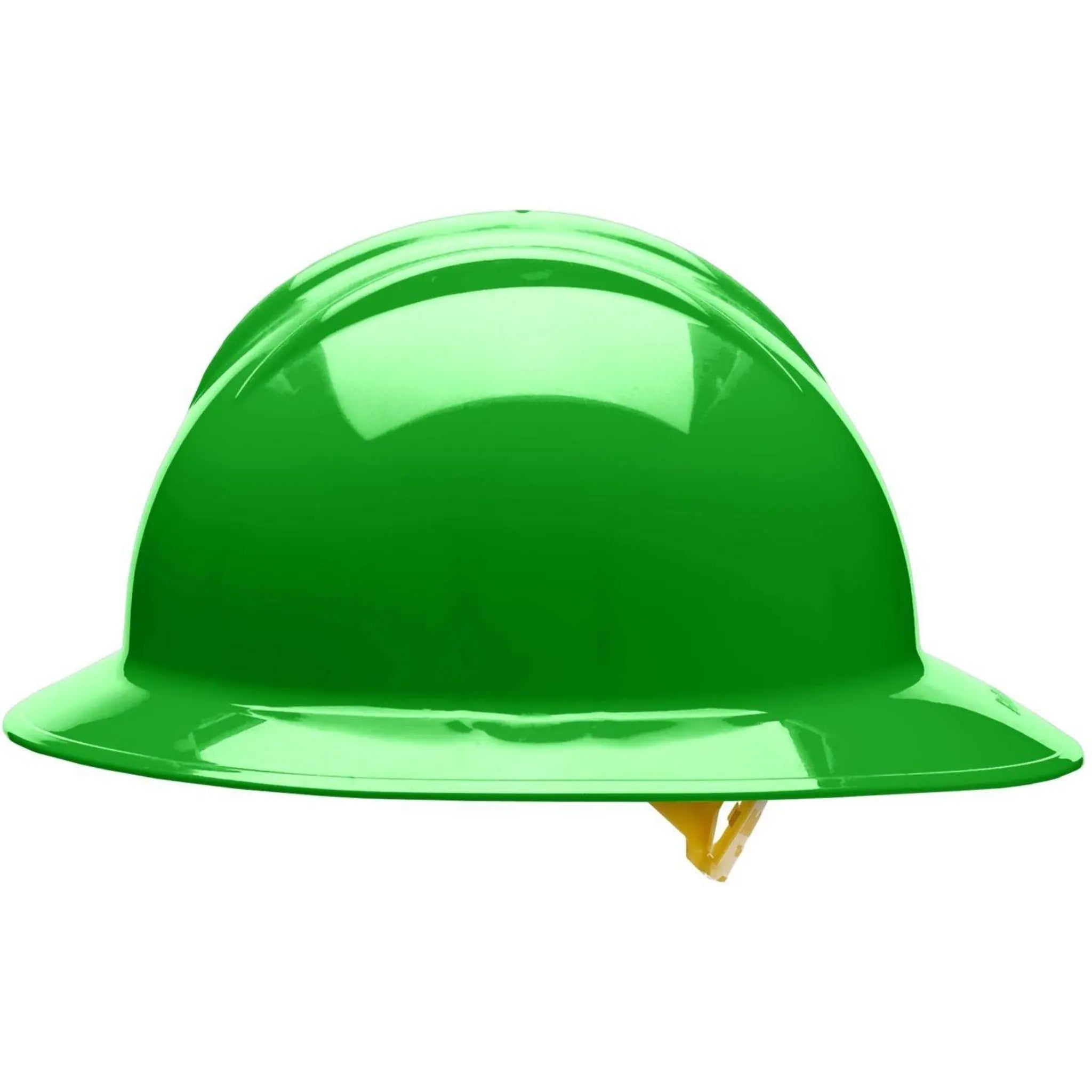 Bullard C33 33HGP 6pt Pinlock Classic Full Brim Style Hi-Viz Green Hard Hat 20/Case, Side View 1