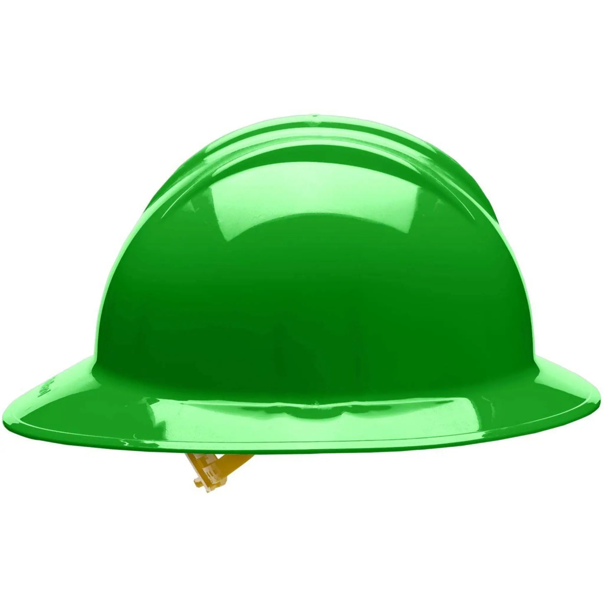 Bullard C33 33HGP 6pt Pinlock Classic Full Brim Style Hi-Viz Green Hard Hat 20/Case, Side View 2