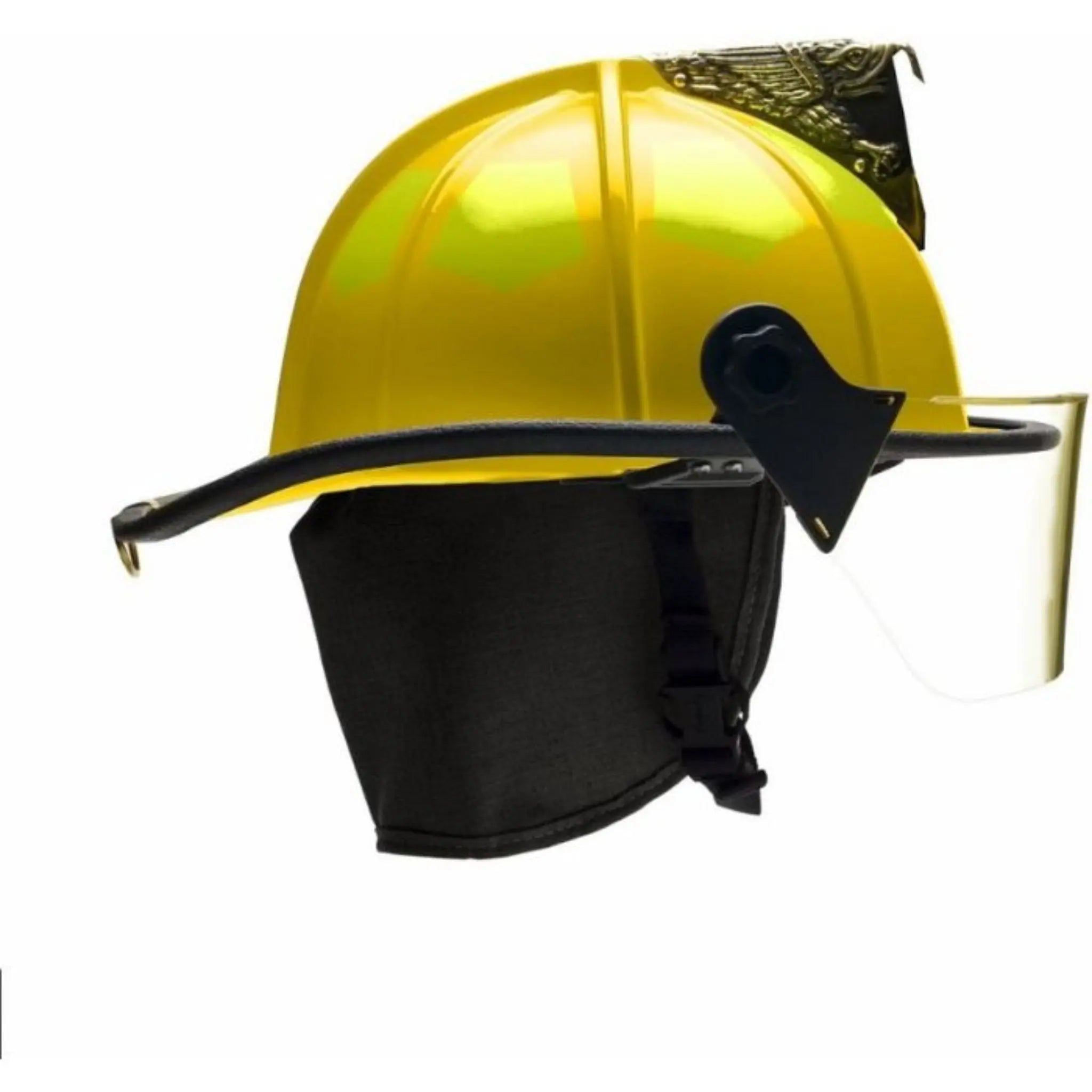 Bullard UST6 Structural Fire Helmet with 6" Brass Eagle, Matte Finish, 1 Each, Yellow