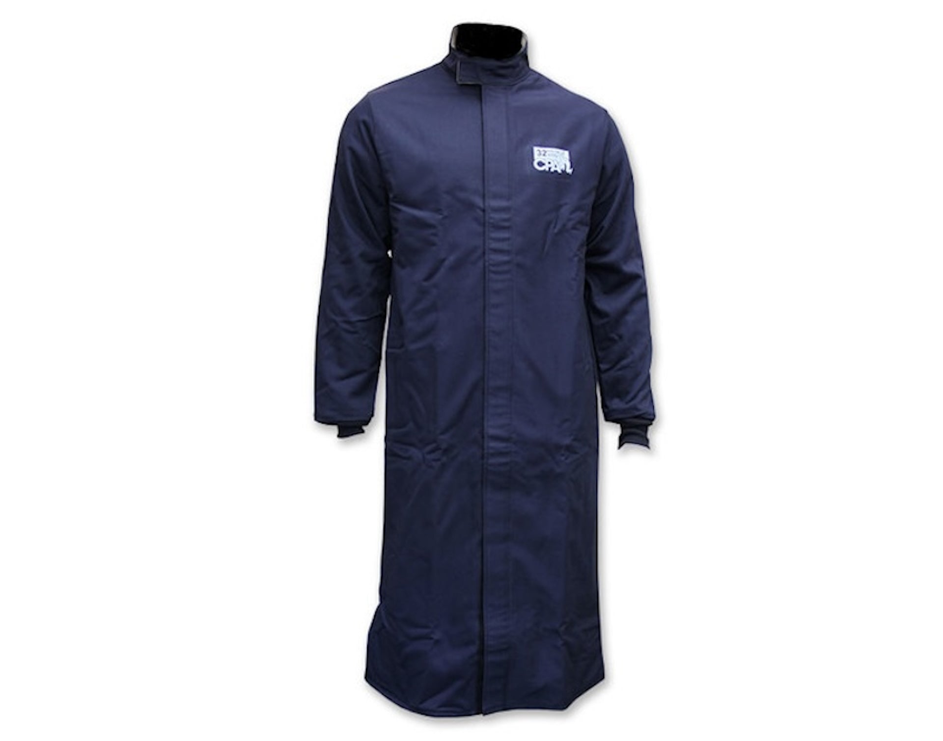 Chicago Protective Apparel SWC-43 Switchpullers Apparel 3-Ply Ultra Soft ATPV 43 Cal 50” Arc Coat, Navy, 1 Each