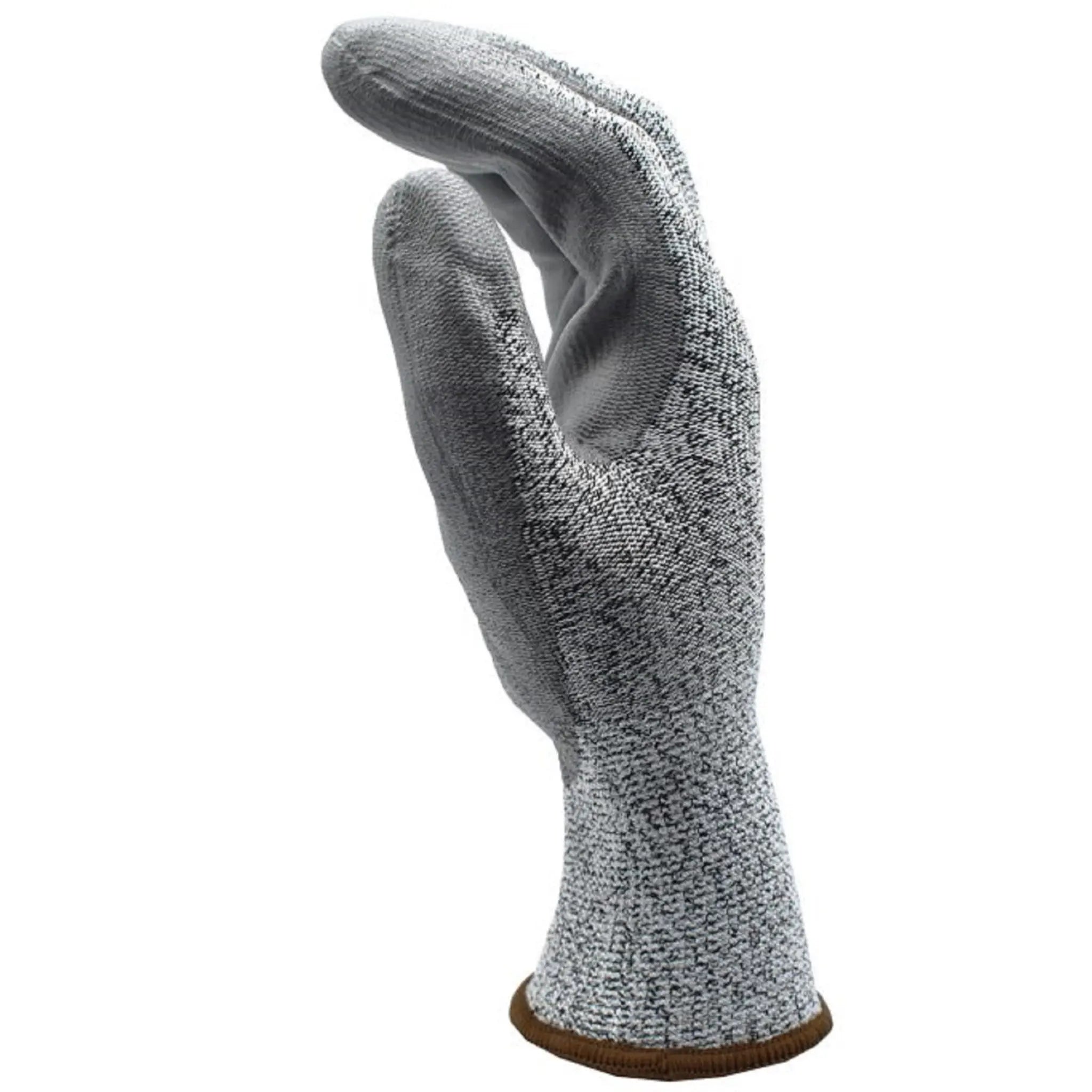 Cordova Caliber 3716G 13 Gauge HPPE Shell, PU Palm Coated Machine Knit Gloves, Gray, Side