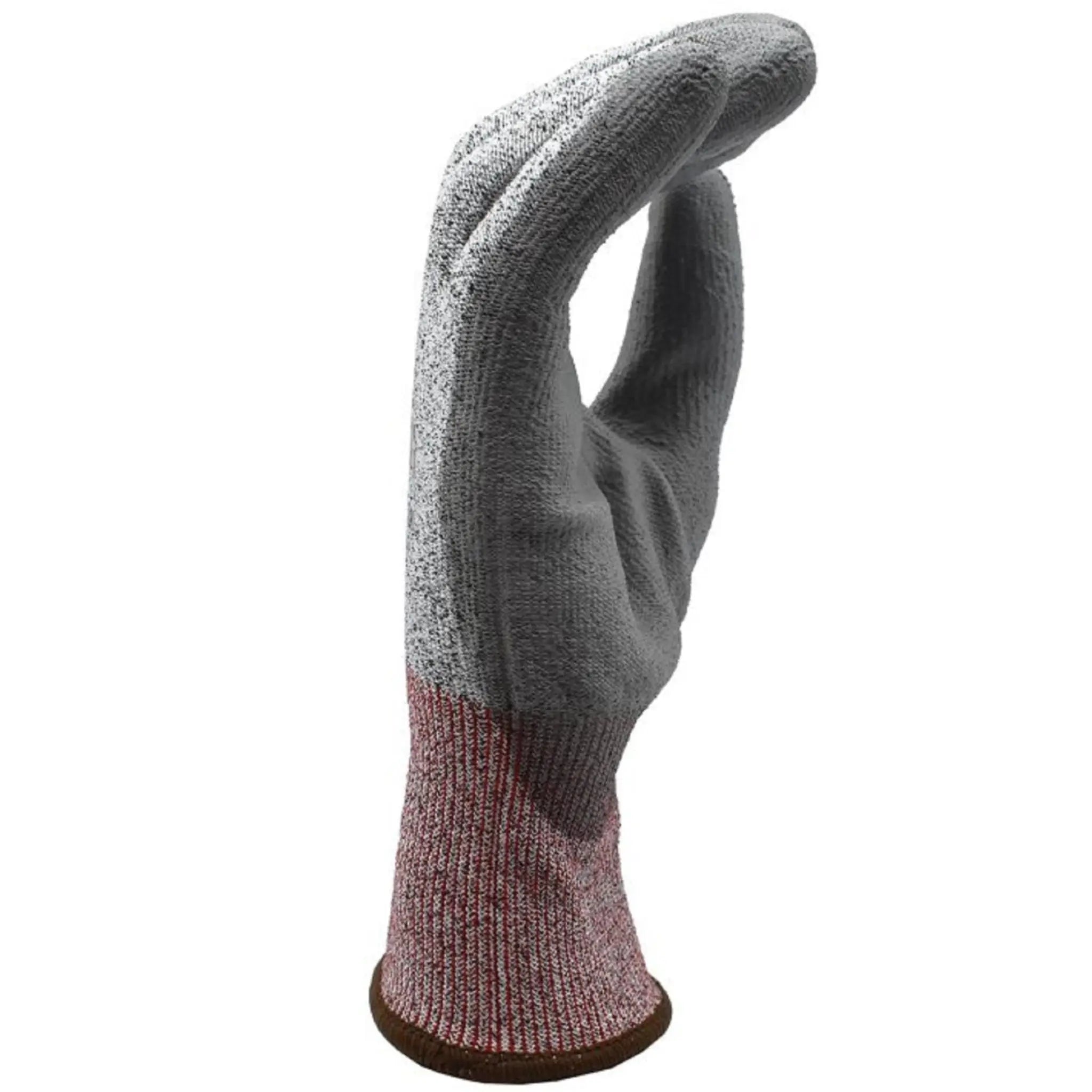 Cordova Machinist 3734PU 13 Gauge A4 Cut Protection High-Performance Polyethylene Gloves, Gray, Left Side