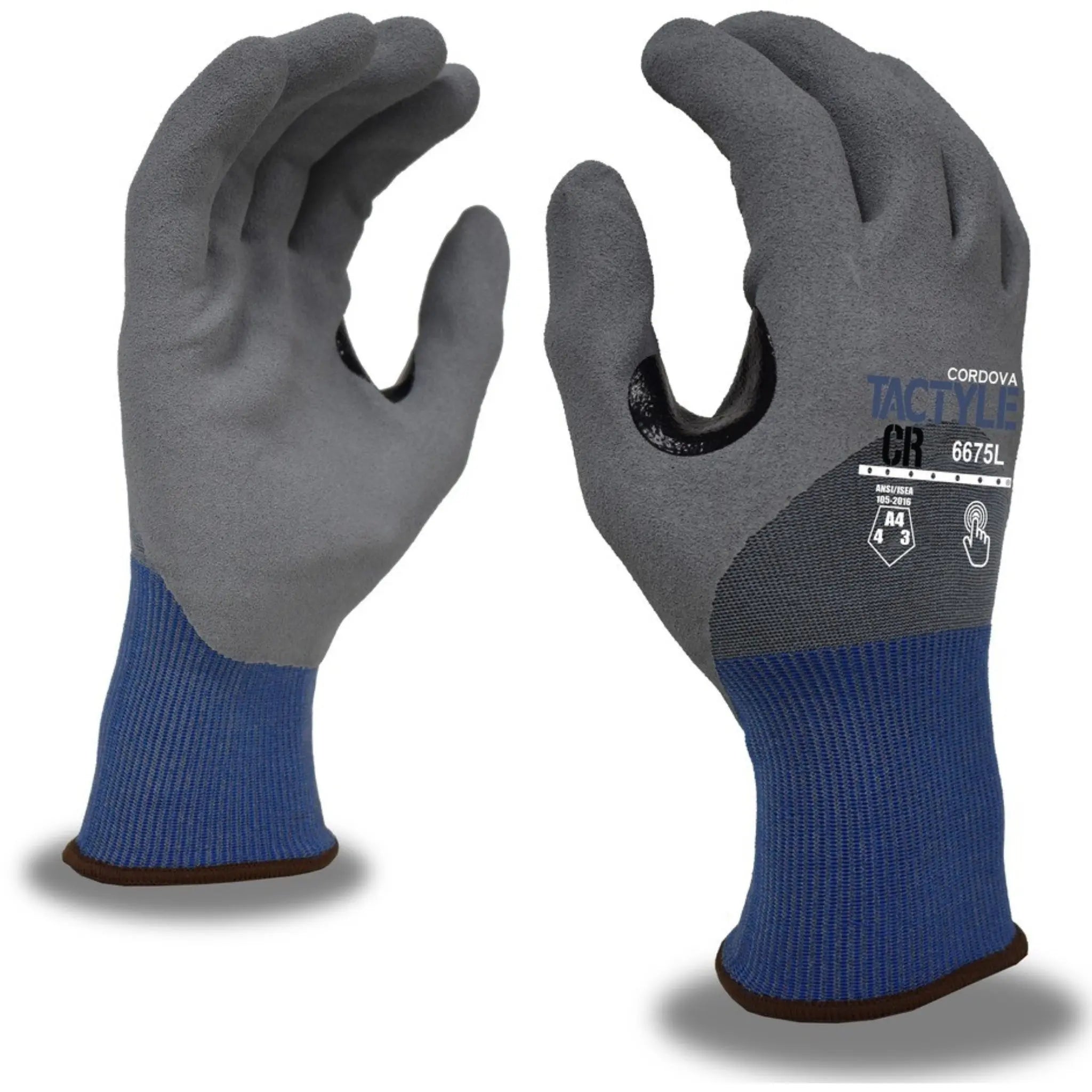 CORDOVA Tactyle CR 6675L 18-Gauge HPPG2 Shell with TUF-COR Nitrile Coating Gloves, ANSI/ISEA Cut Level A4, Main Image