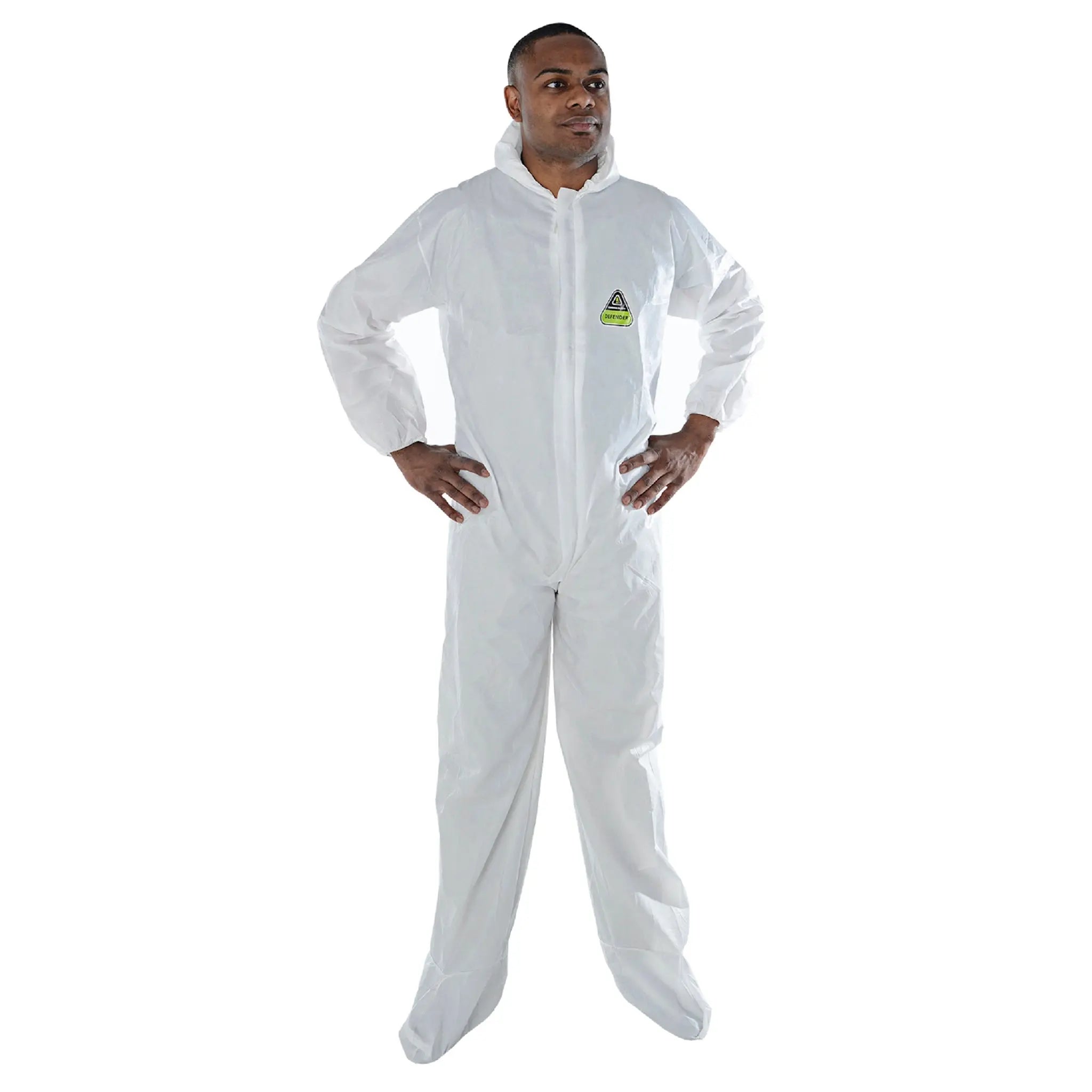 Cordova Defender II MP400 Microporous Lab Coverall With Hood And Boots, White, Main Image