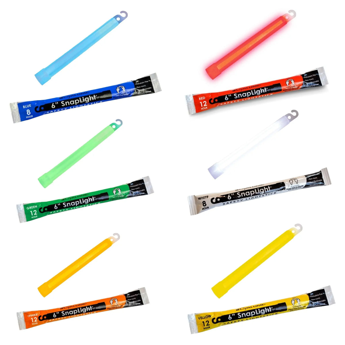 Cyalume 9-080 SnapLight Lightsticks, 6", Case of 500, Main Image