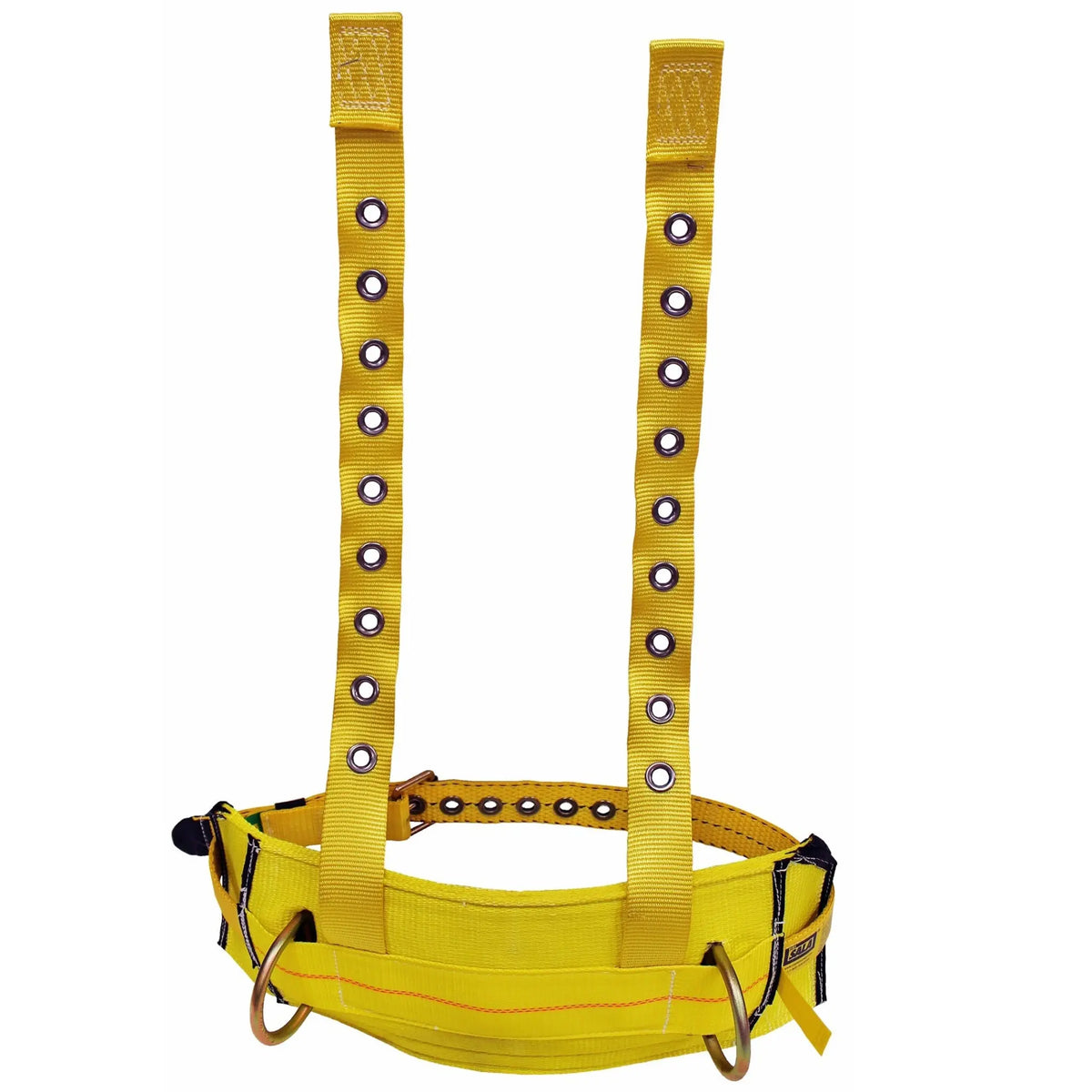 3M DBI-SALA Derrick Tongue Buckle Positioning Belt with Tongue Buckle Harness Connector 1003230, Yellow, Small, 1 Each, Upper Closeup