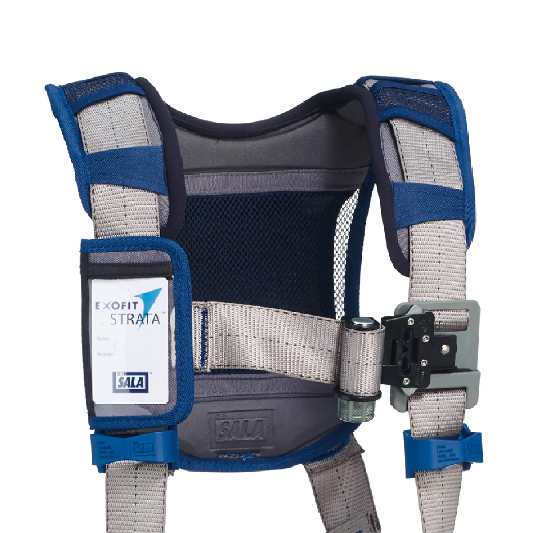 3M DBI-SALA ExoFit STRATA Vest-Style Positioning Harness 1112483, Grey, Blue, X-Large, 1 EA, Chest Straps