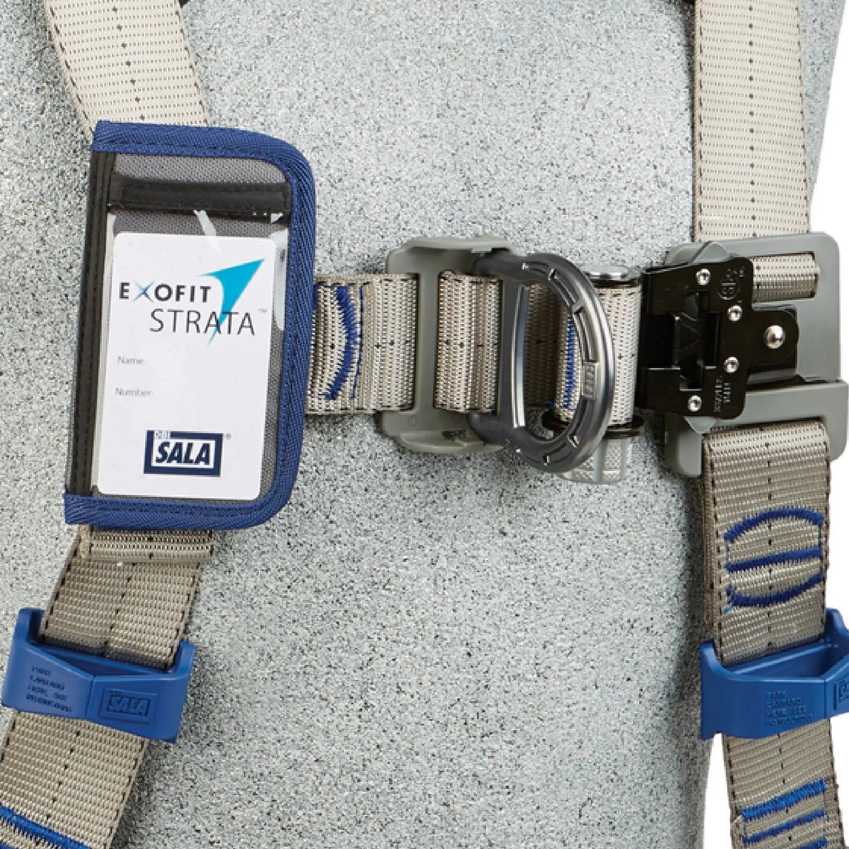 3M DBI-SALA ExoFit STRATA Vest-Style Climbing Harness 1112486, Grey, Blue, Medium, 1 EA, Chest Belt