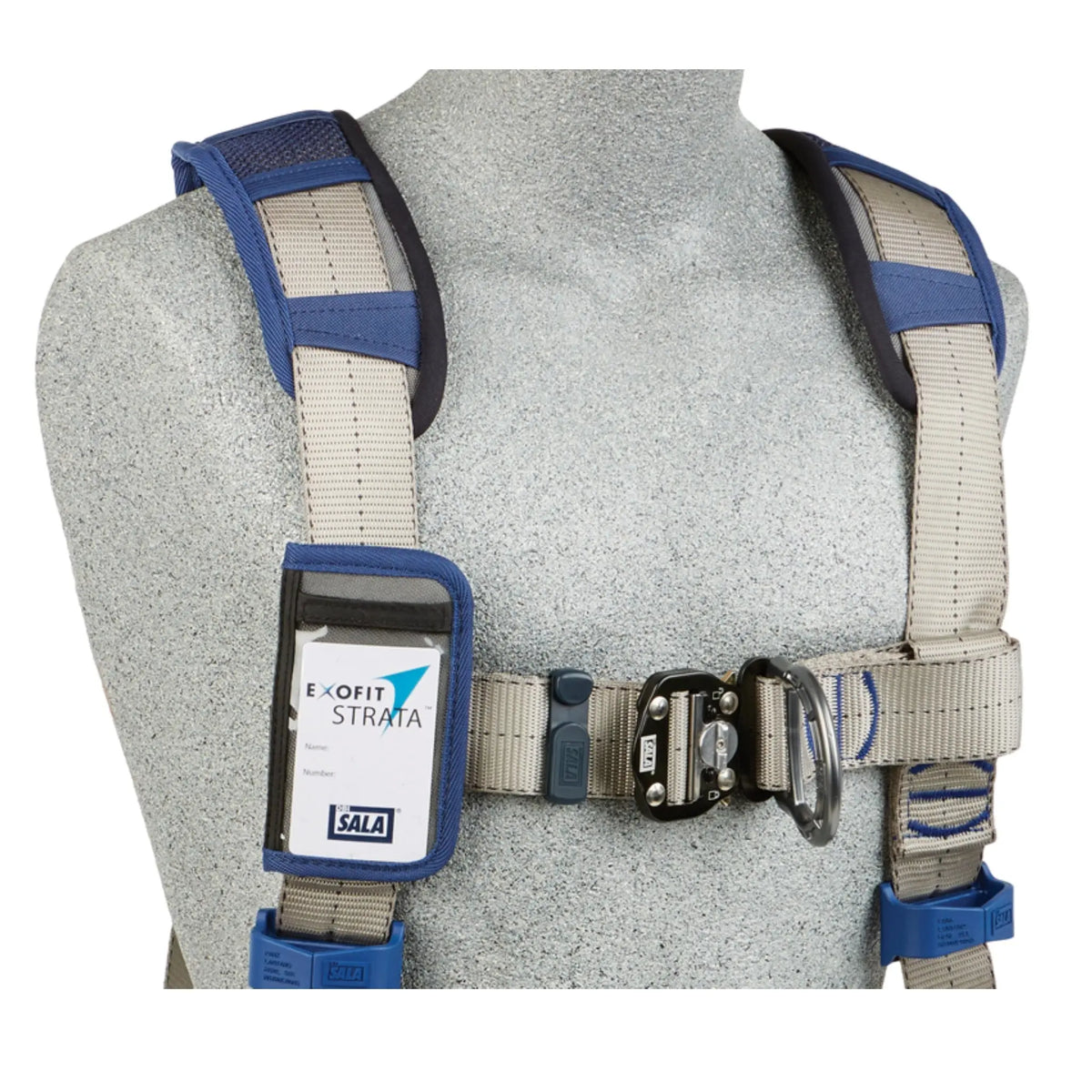 3M DBI-SALA ExoFit STRATA Vest-Style Climbing Harness 1112507, Grey, Blue, Large, 1 EA, Chest Straps