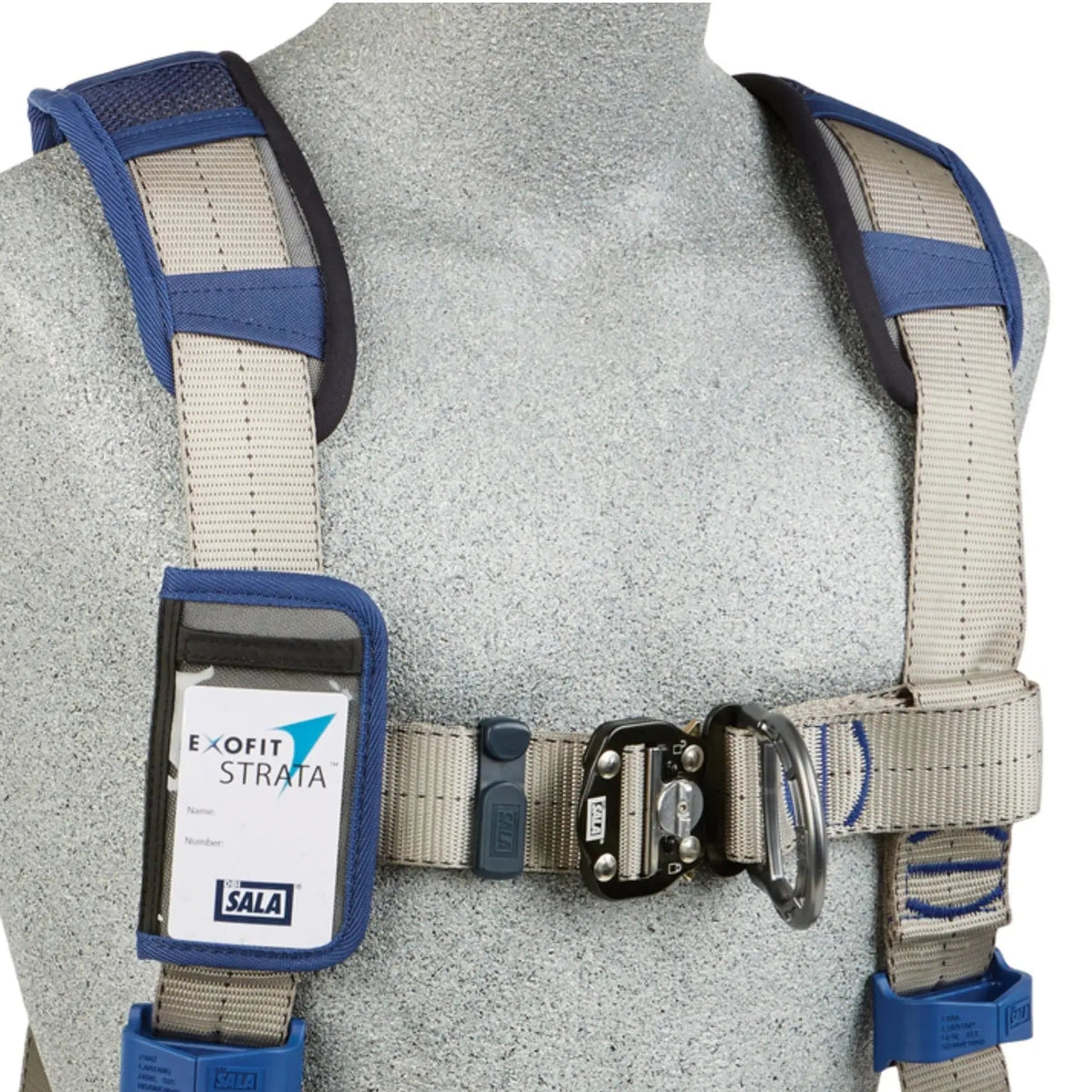 3M DBI-SALA ExoFit STRATA Vest-Style Climbing Harness 1112508, Grey, Blue, X-Large, 1 EA, Chest Straps