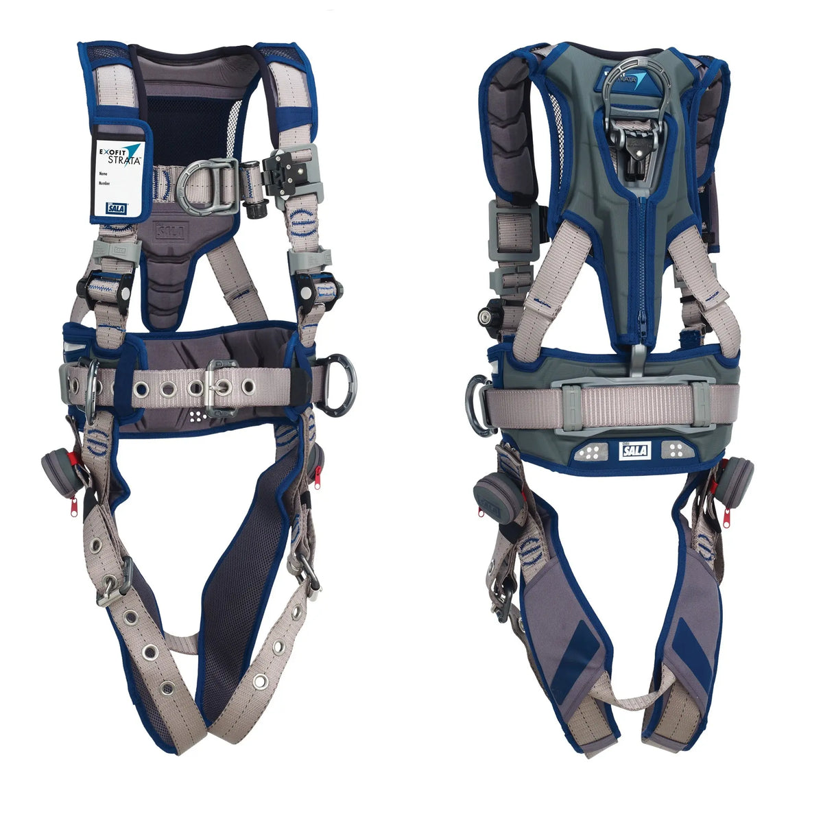 3M DBI-SALA ExoFit STRATA Construction Style Positioning/Climbing Harness 1112571, Medium, 1 EA, Front and Back
