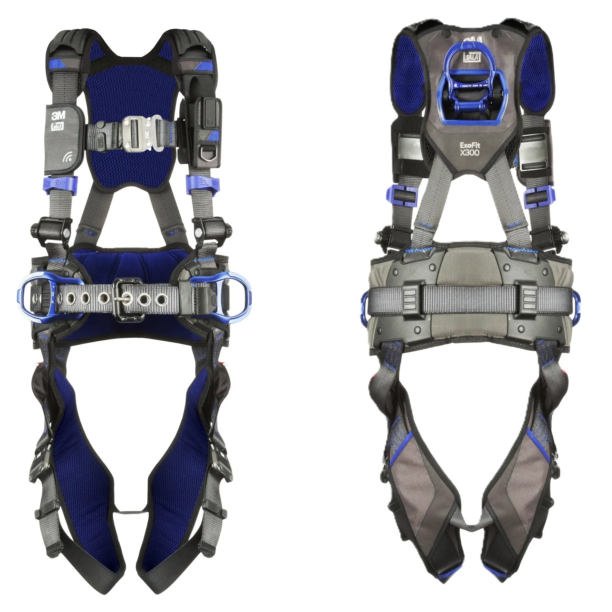 3M DBI-SALA ExoFit X300 Comfort Construction Positioning Safety Harness, Front and Back