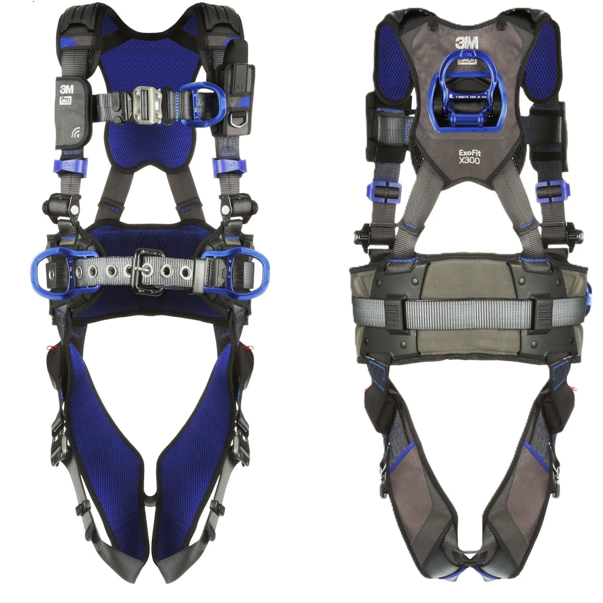 3M DBI-SALA ExoFit NEX Comfort Construction Climbing and Positioning Safety Harness 1113150, X-Small, Front and Back