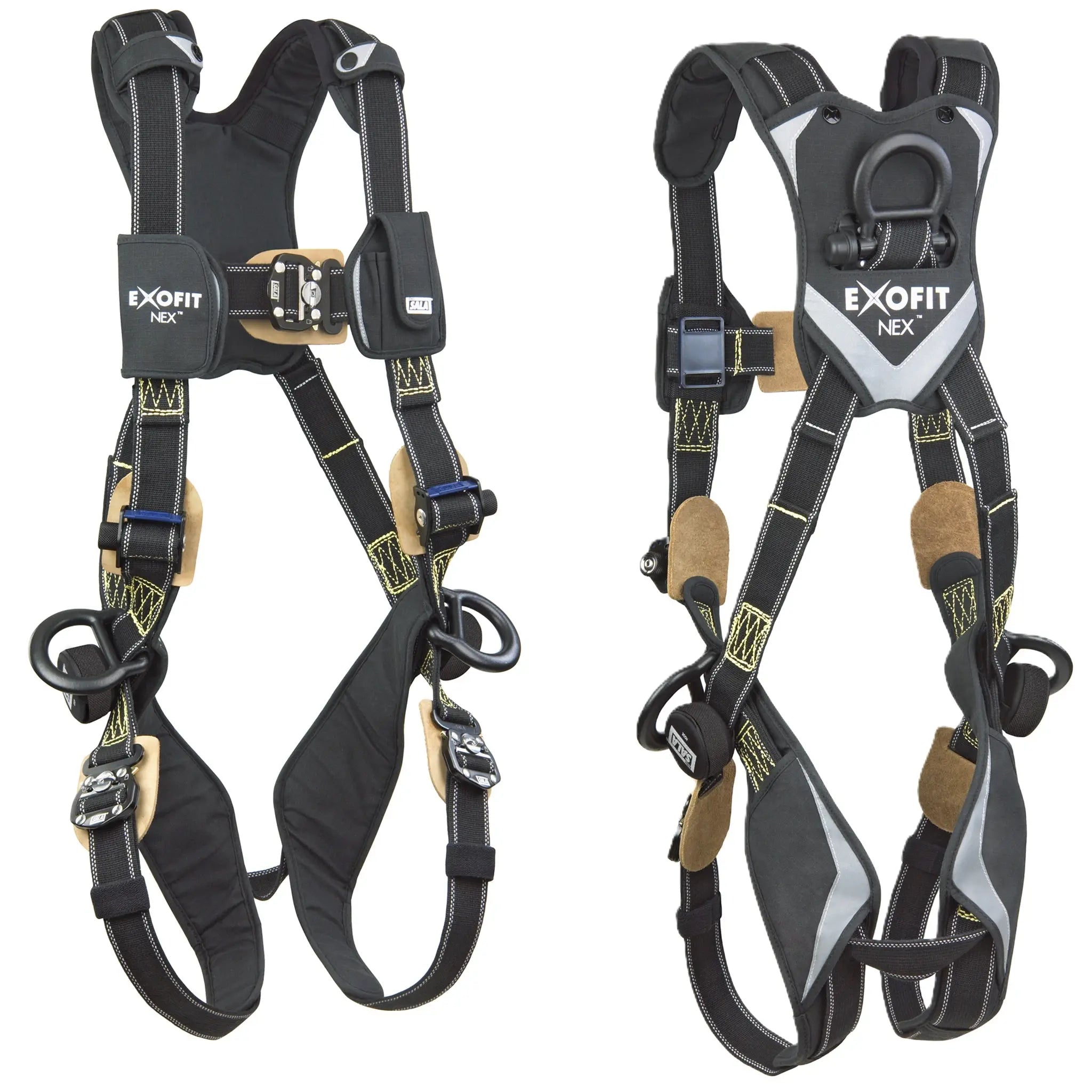 3M DBI-SALA ExoFit NEX Comfort Arc Flash Rope Access Climbing/Positioning/Rescue/Suspension Safety Harness 1113763, Large, 1 Each, Front and Back