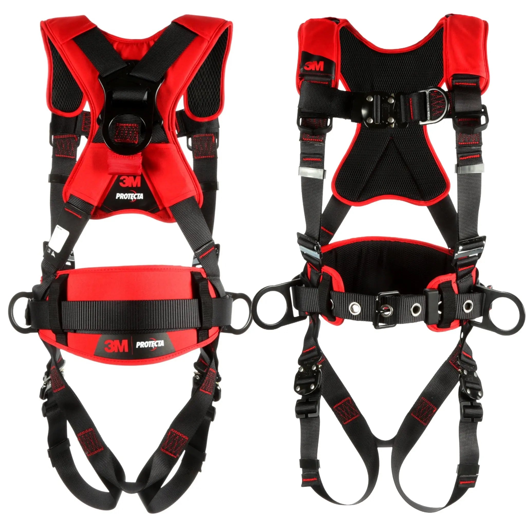 3M Protecta 1161221 P200 Comfort Construction Style Positioning Climbing Harness, Black, Medium-Large