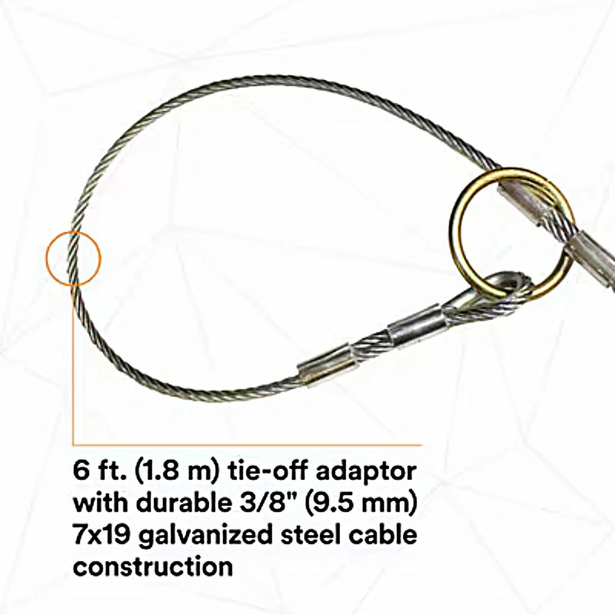3M PROTECTA Cable Tie-Off Adaptor 2100193 Silver 6 ft. (1.8m) 1 EA, 3rd image