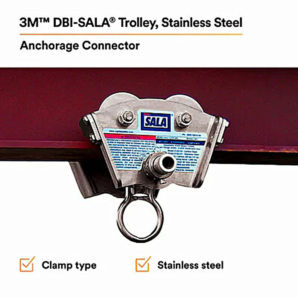 3M DBI-SALA Trolley, Stainless Steel 2103147, 1 EA, 3rd Image