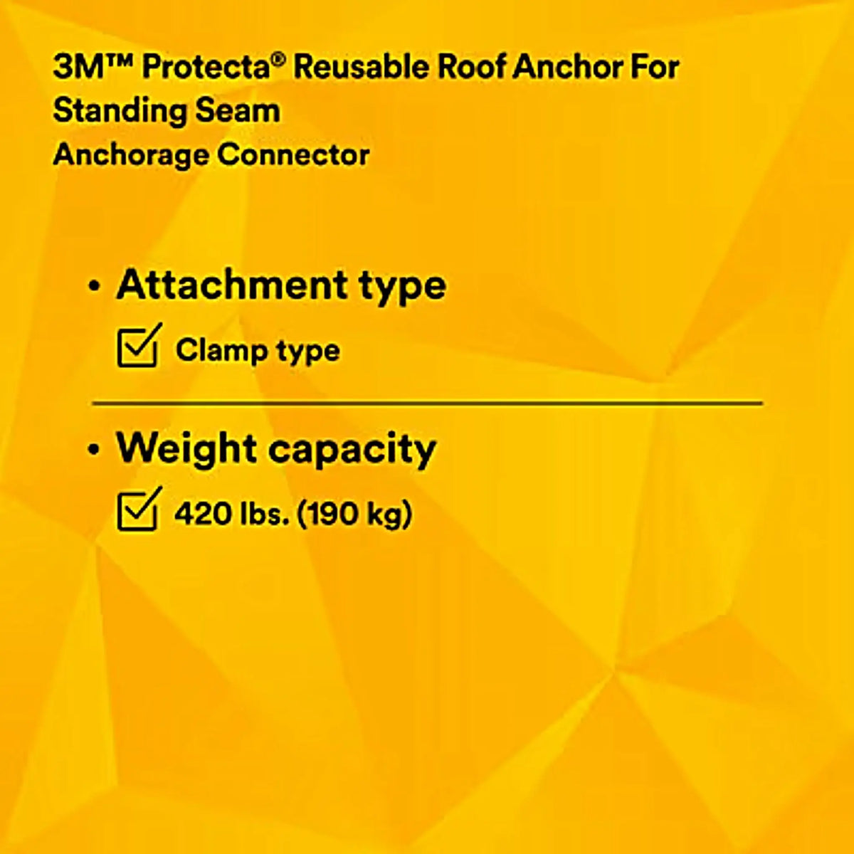 3M Protecta Standing Seam Roof Anchor 2190072 1 EA, 8th Image