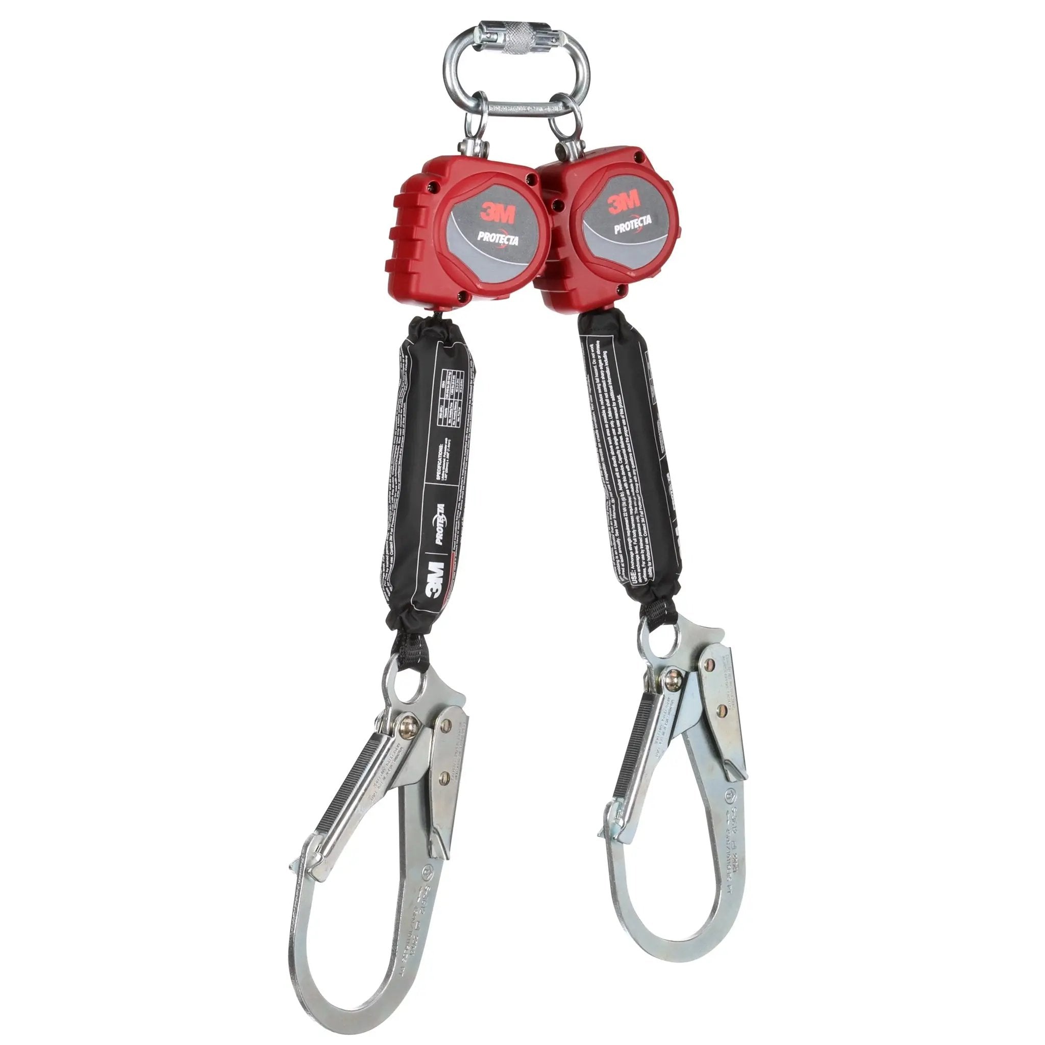 3M Protecta 7100319944 3100512 Twin-Leg Self-Retracting Lifeline with Carabiner, Web, Steel Rebar Hook, 6ft, 1 Each
