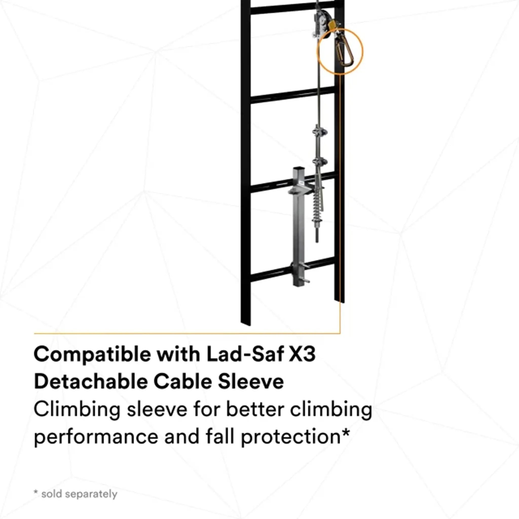3M DBI-Sala 6118020 Lad-Saf Cable Vertical Safety System, Galvanized Steel, 20 ft., 1 Each, Compatible with Lad-Saf X3 Detachable Cable Sleeve