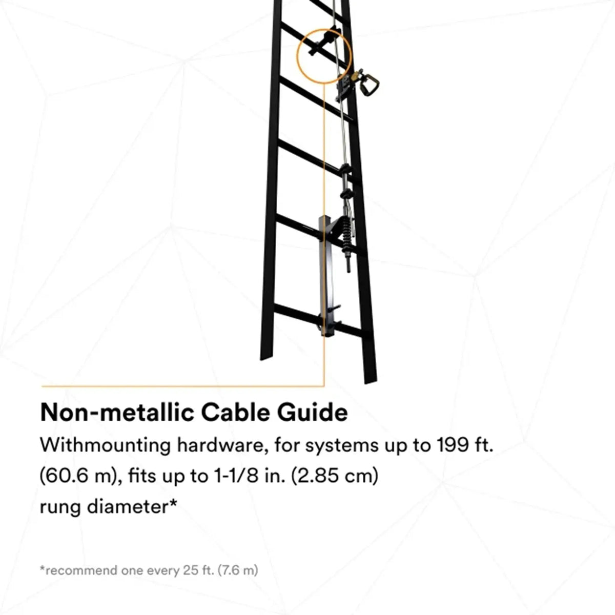 3M DBI-Sala 6118020 Lad-Saf Cable Vertical Safety System, Galvanized Steel, 20 ft., 1 Each, Non-Metallic Cable Guide