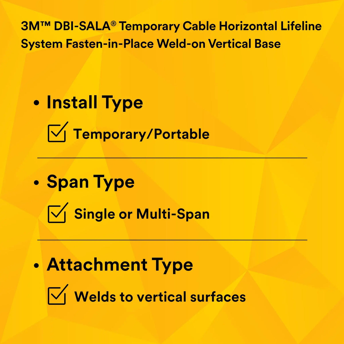 3M DBI-SALA SecuraSpan Fasten-in-Place HLL Weld-on Vertical Base 7400222 1 EA, 6th image