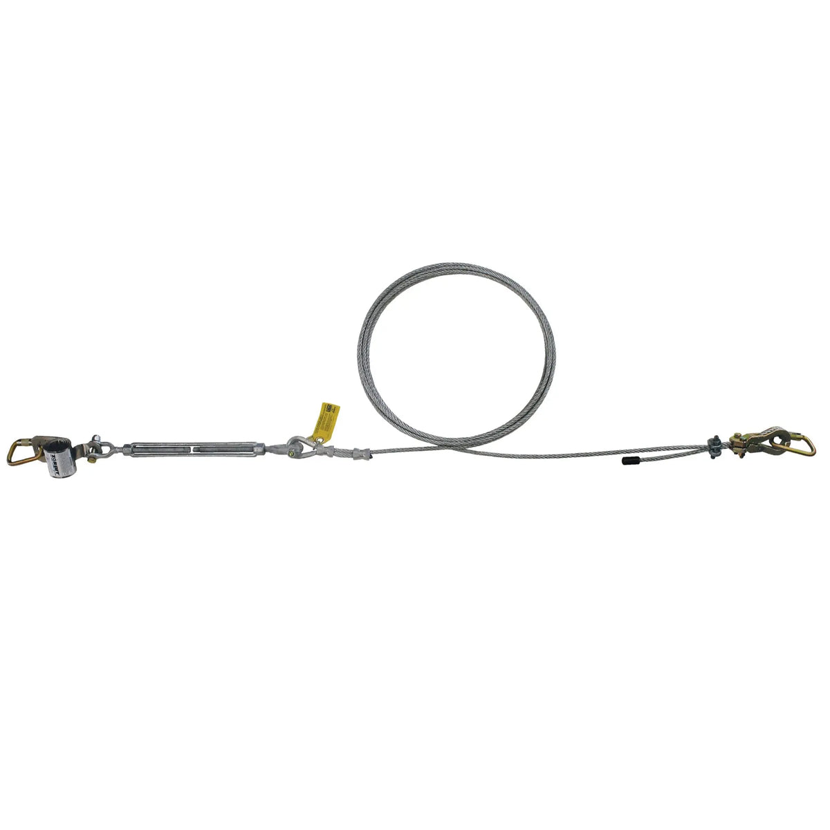 50 ft. (15.2m) cable lifeline assembly includes tensioner termination and mounting hardware Zorbit energy absorber