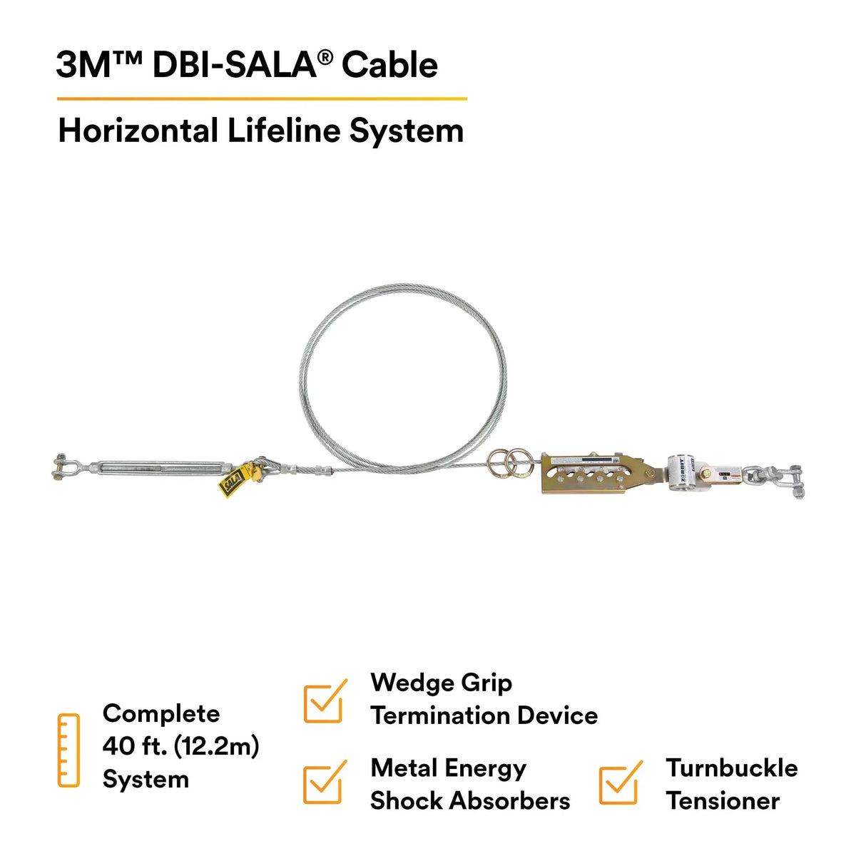 3M DBI-SALA Sayfline Cable Horizontal Lifeline System 7602040 1 EA, 3rd image