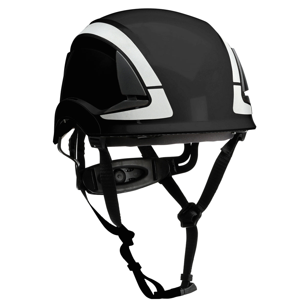 3M DBI-Sala X6000 Series Safety Helmet, Type II with SecureFit, Reflective, Uvicator, 1 Each, Non-Vented, Black, Angles
