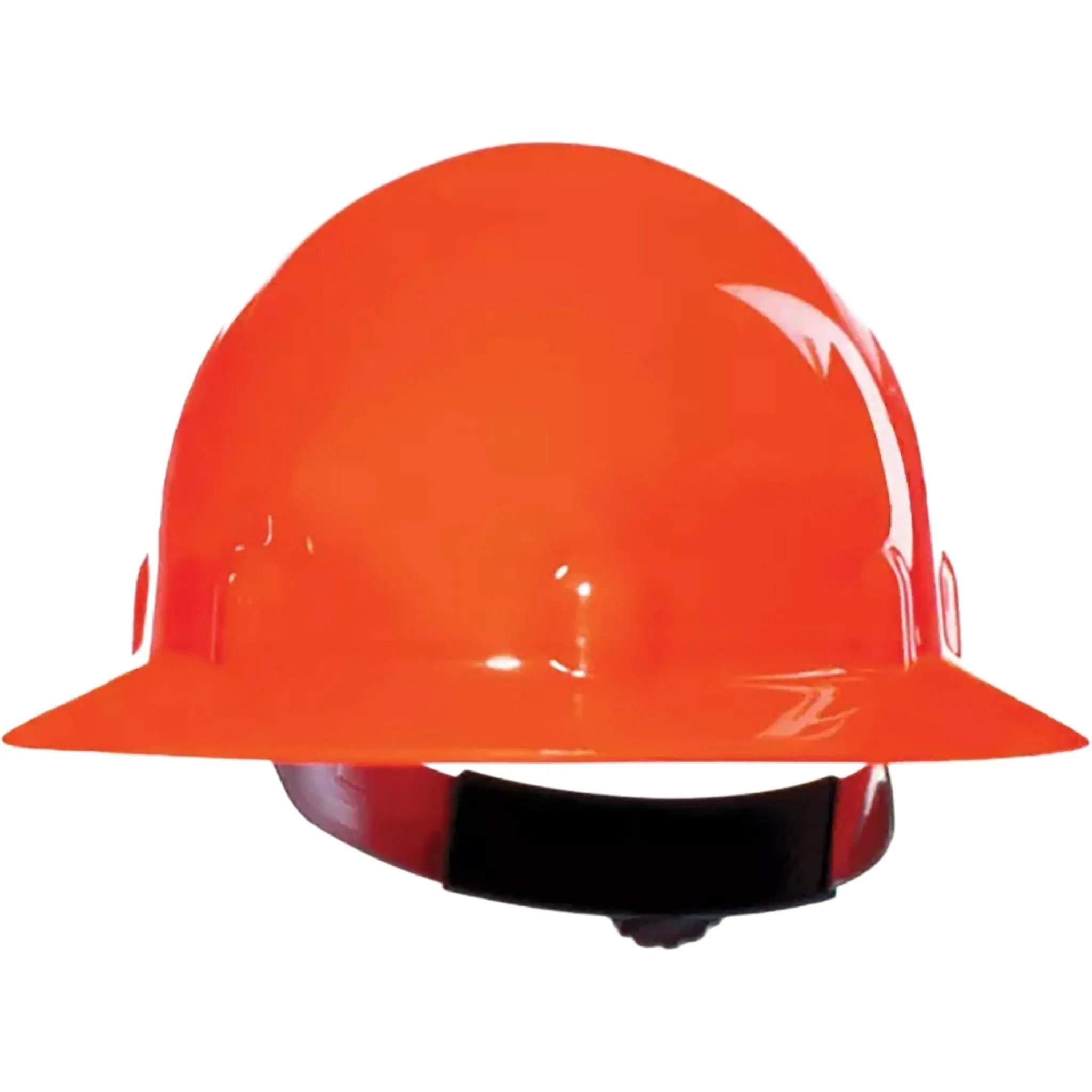 Honeywell Fibre-Metal E1RW E-1 Thermoplastic Full Brim Hard Hat with 8-Point Ratchet Suspension-Hi-Vis-Orange