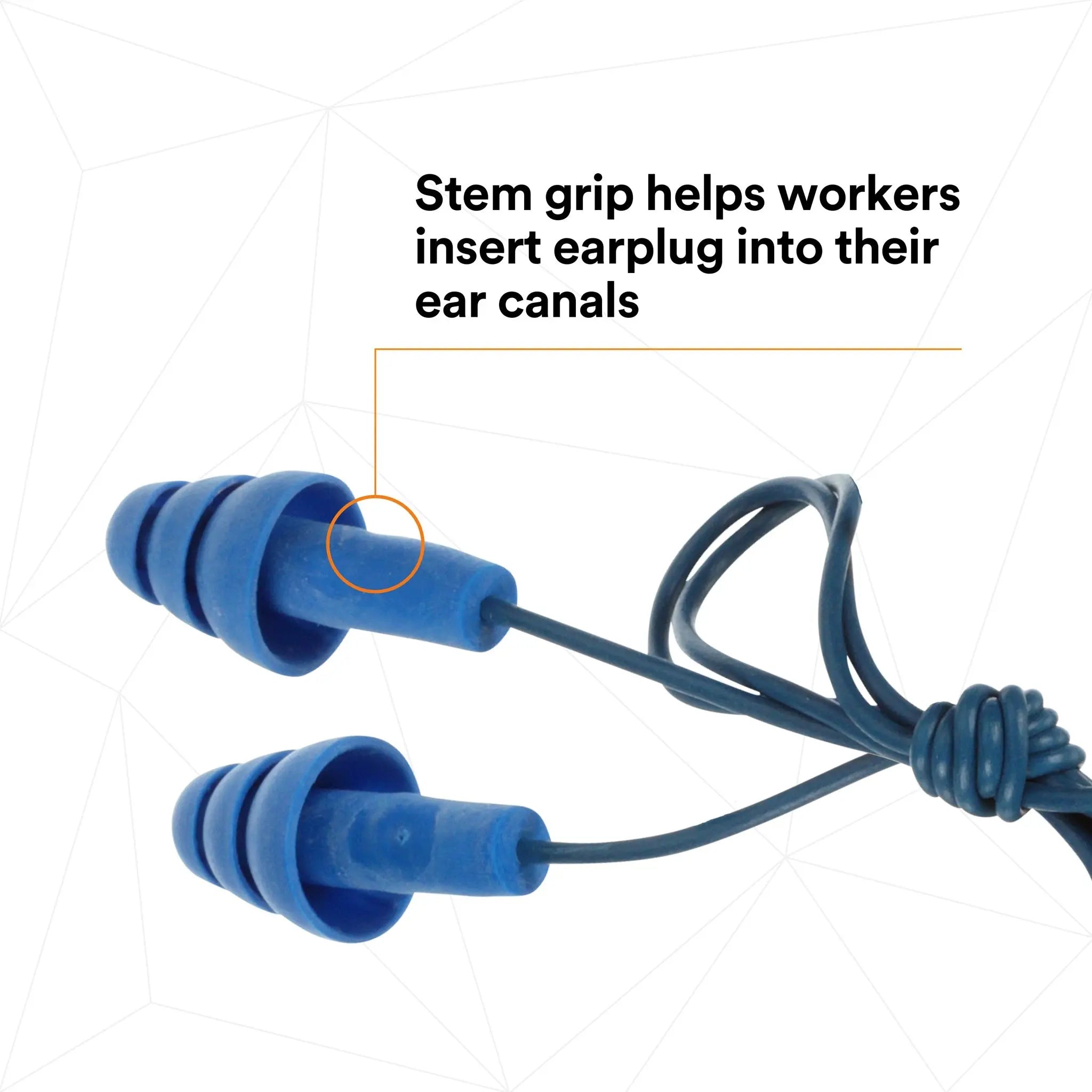 3M E-A-R 340-4007 UltraFit Earplugs, Metal Detectable, Corded, Stem Grip