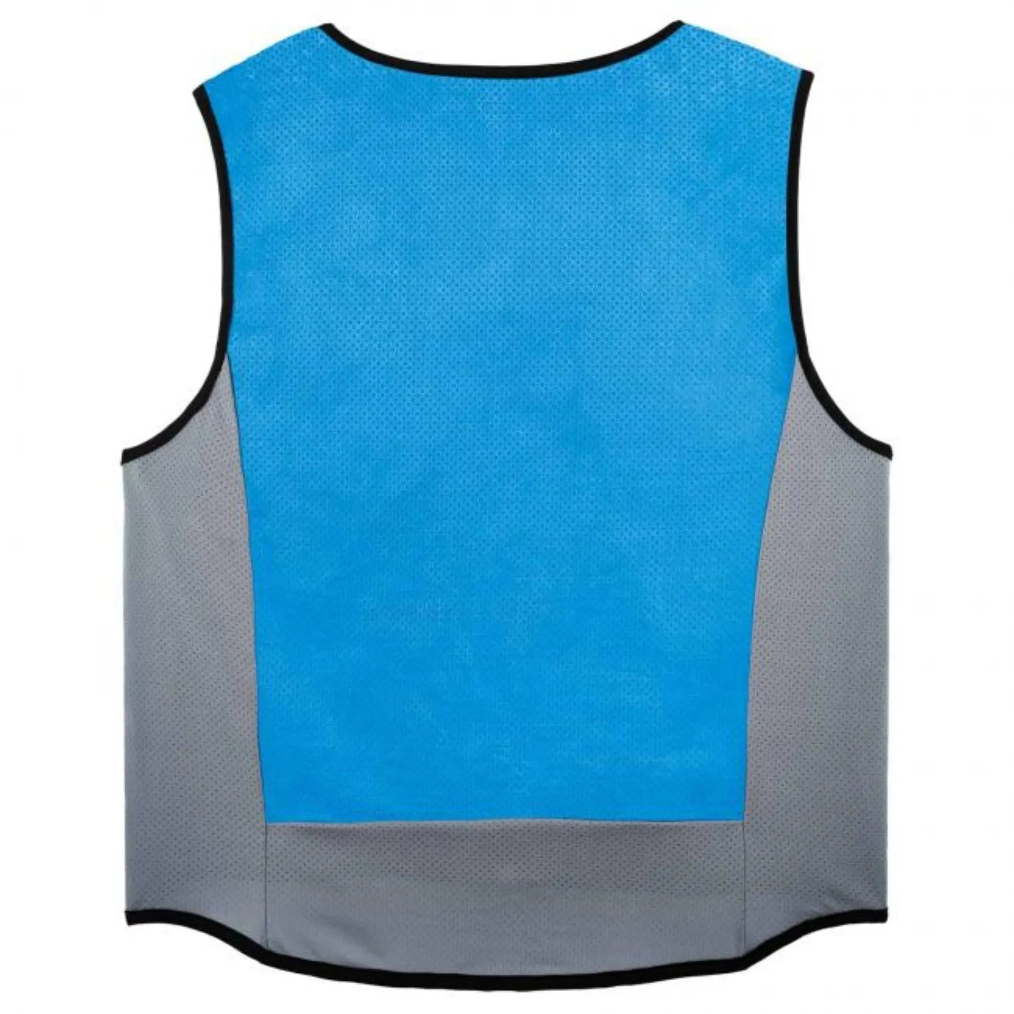 Ergodyne Chill-Its 12694 6667 Wet Evaporative Cooling Vest - PVA, Zipper Closure, Blue, Large, Back View