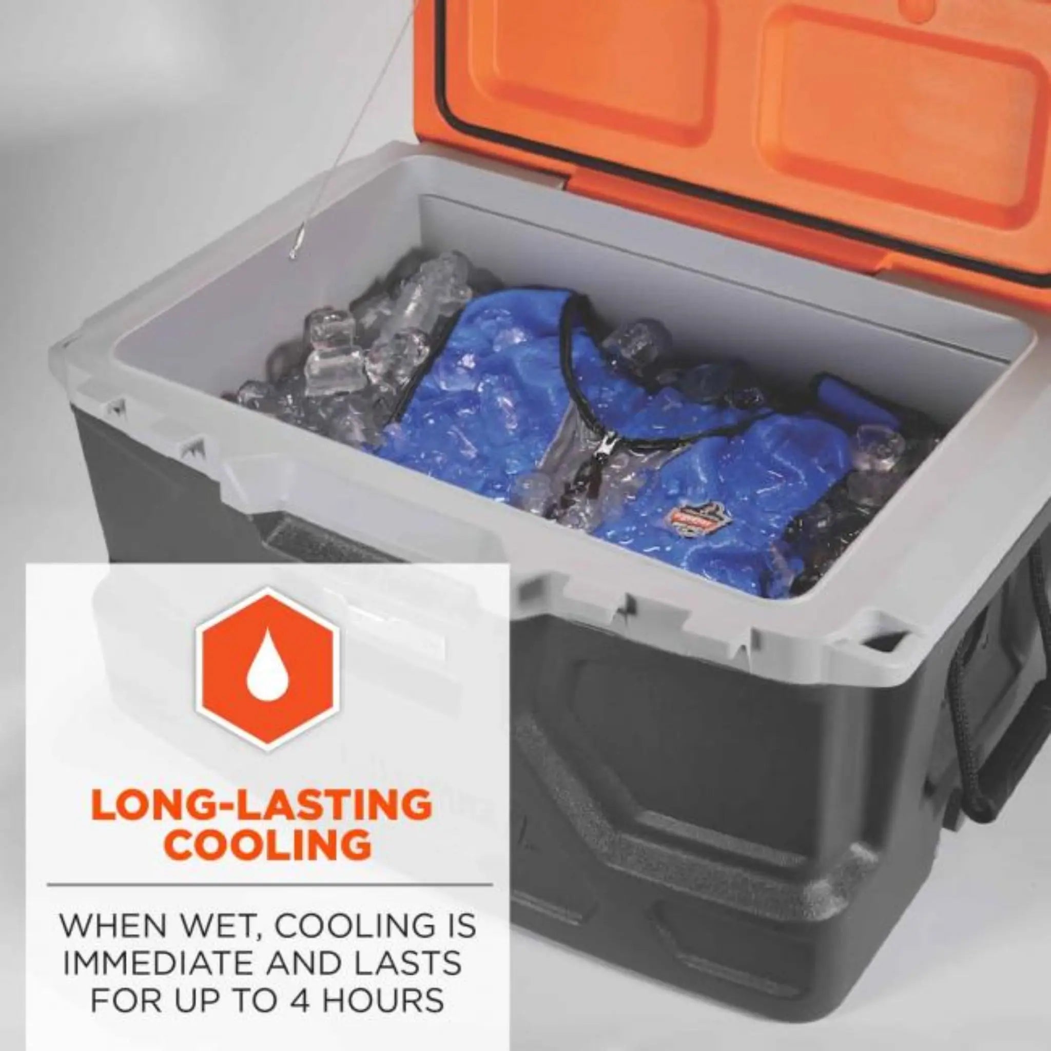 Ergodyne Chill-Its 12694 6667 Wet Evaporative Cooling Vest - PVA, Zipper Closure, Blue, Large, Long Lasting Cooling