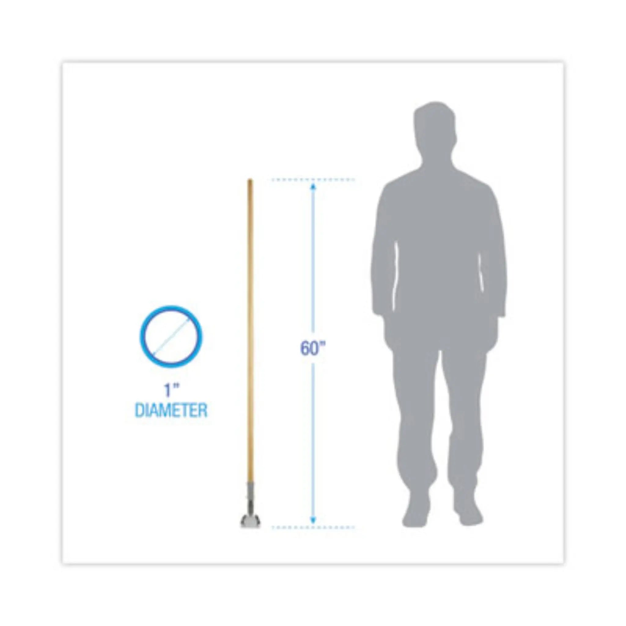 BOARDWALK BWK1490 Clip-On Dust Mop Handle, 1" dia x 60"