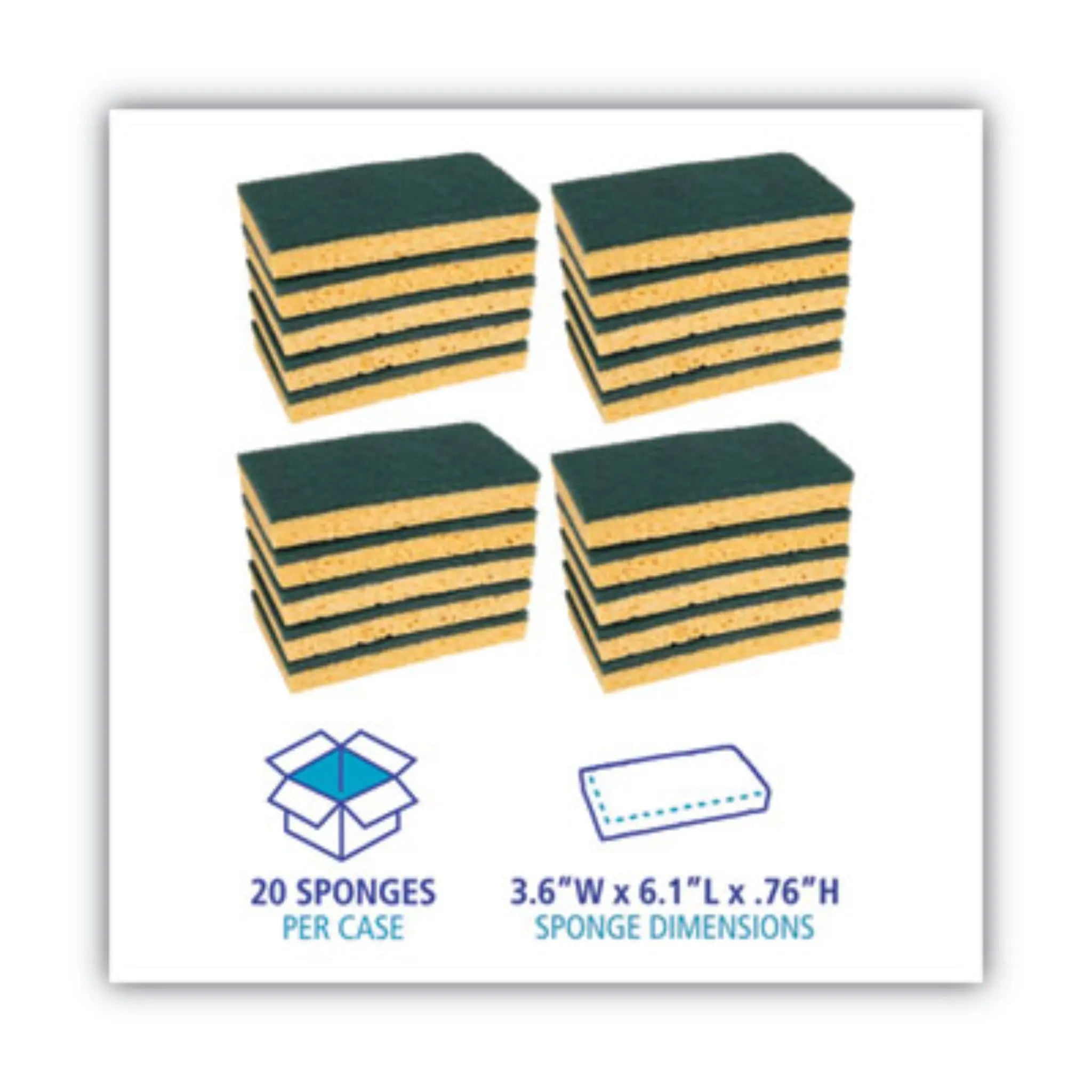 BOARDWALK BWK174 Scrubbing Sponge, 20 Per Case