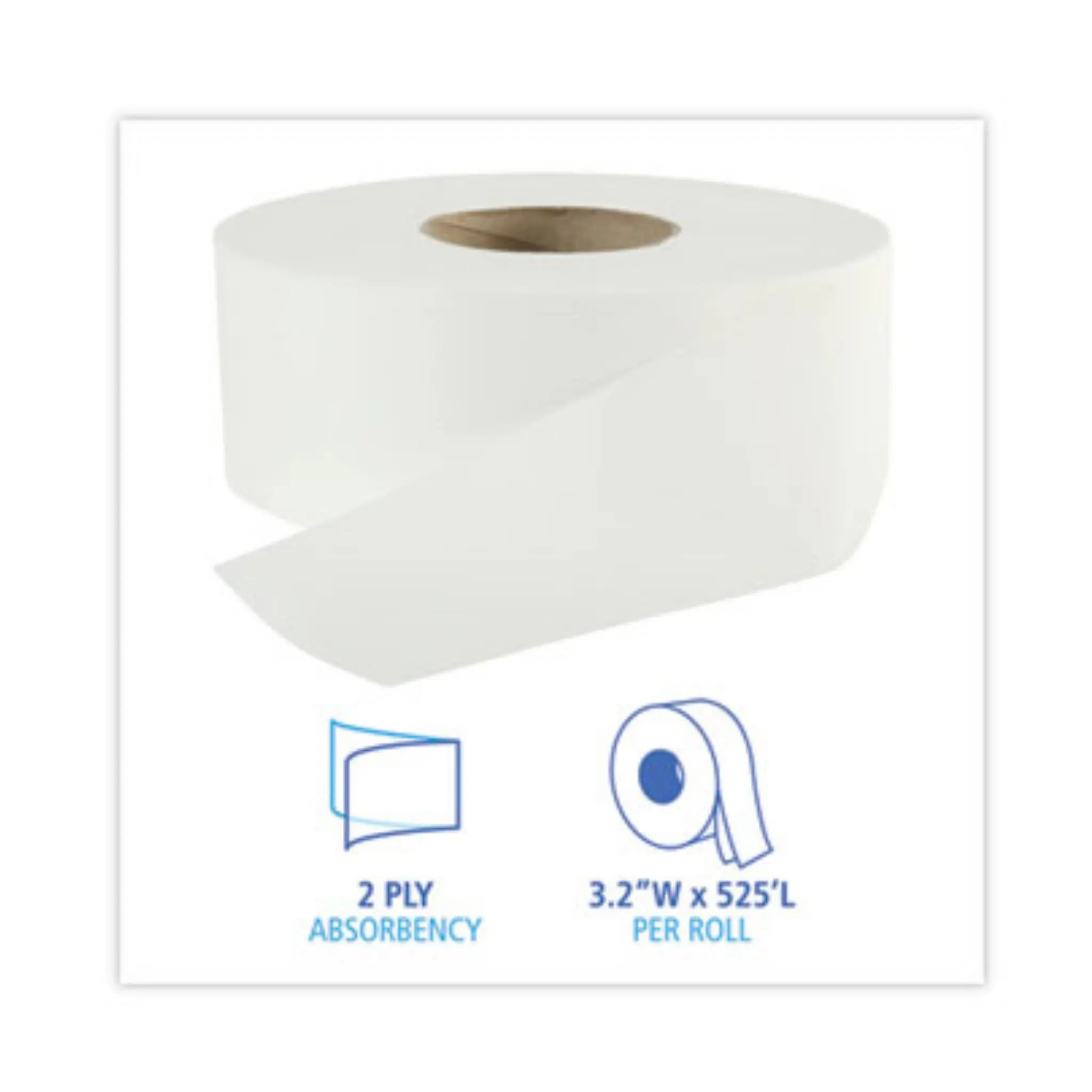 BOARDWALK BWK410320 Jumbo Roll Bathroom Tissue, Features