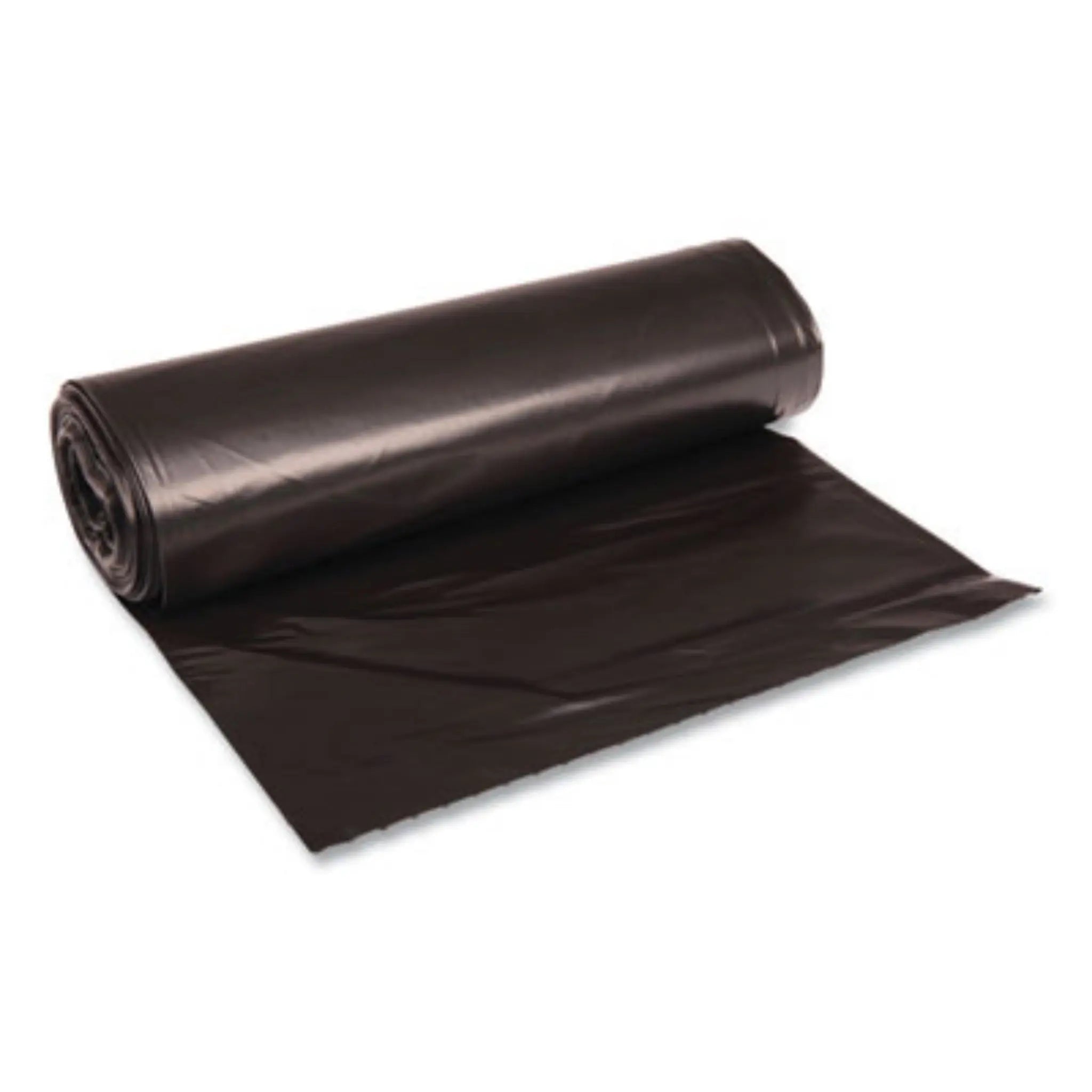 Boardwalk 519 Recycled Low-Density Polyethylene Can Liners, 60 gal, 1.2 mil, 38" x 58", Black, Roll of 10 Bags, Carton of 10 Rolls